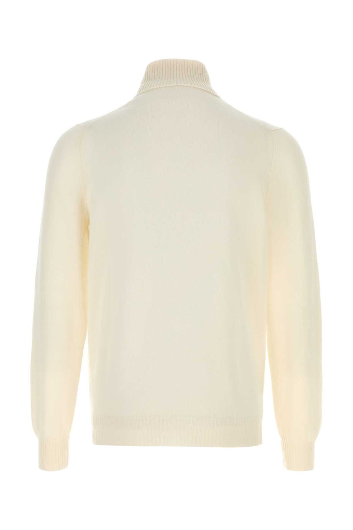 Fedeli Ivory Cashmere Sweater Size US L / EU 52-54 / 3 - 2 Thumbnail