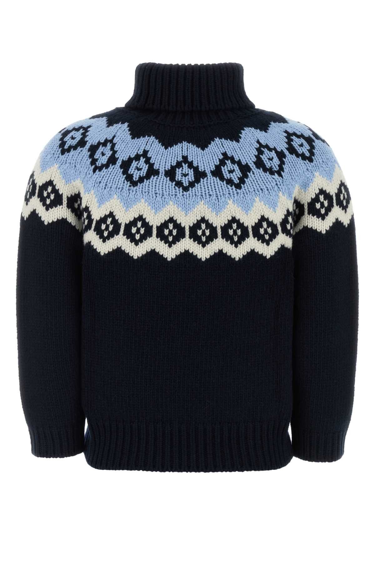 Prada Dark Blue Wool Blend Sweater Size S / US 4 / IT 40 - 2 Thumbnail