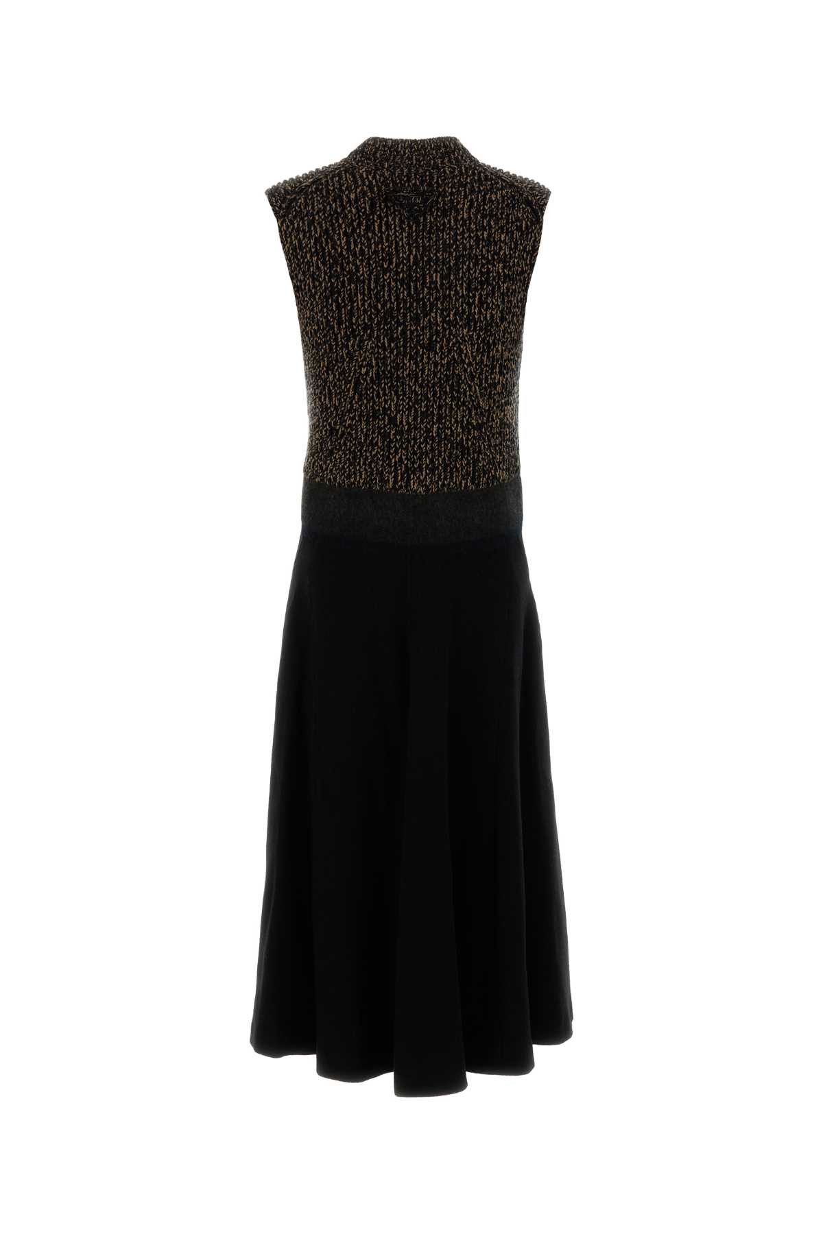 Prada Two-Tone Wool Blend Dress Size S / US 4 / IT 40 - 2 Thumbnail