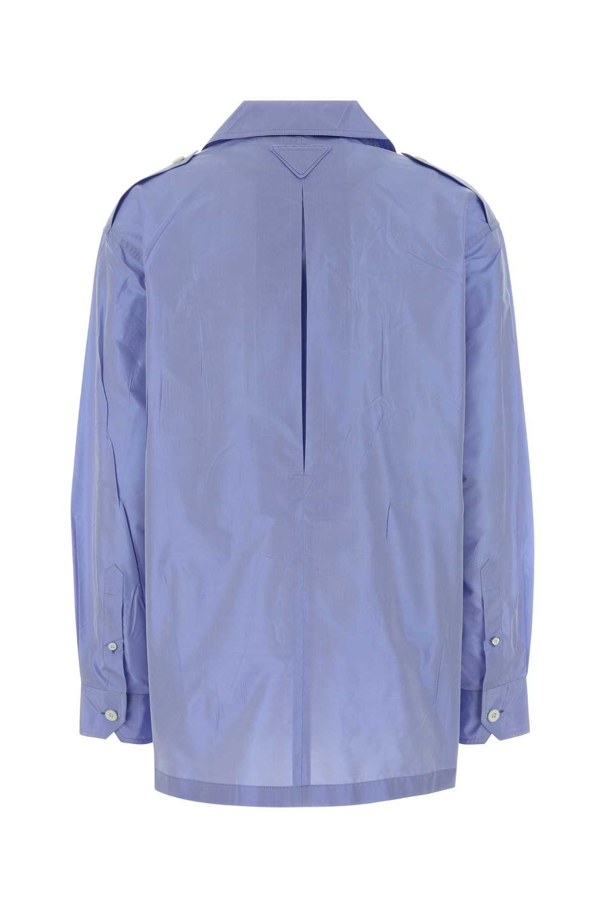 Prada Light-Blue Taffeta Shirt Size M / US 6-8 / IT 42-44 - 2 Thumbnail