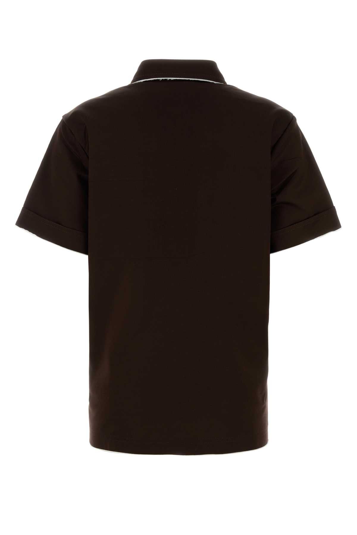 Prada Chocolate Cotton Polo Shirt Size S / US 4 / IT 40 - 2 Thumbnail