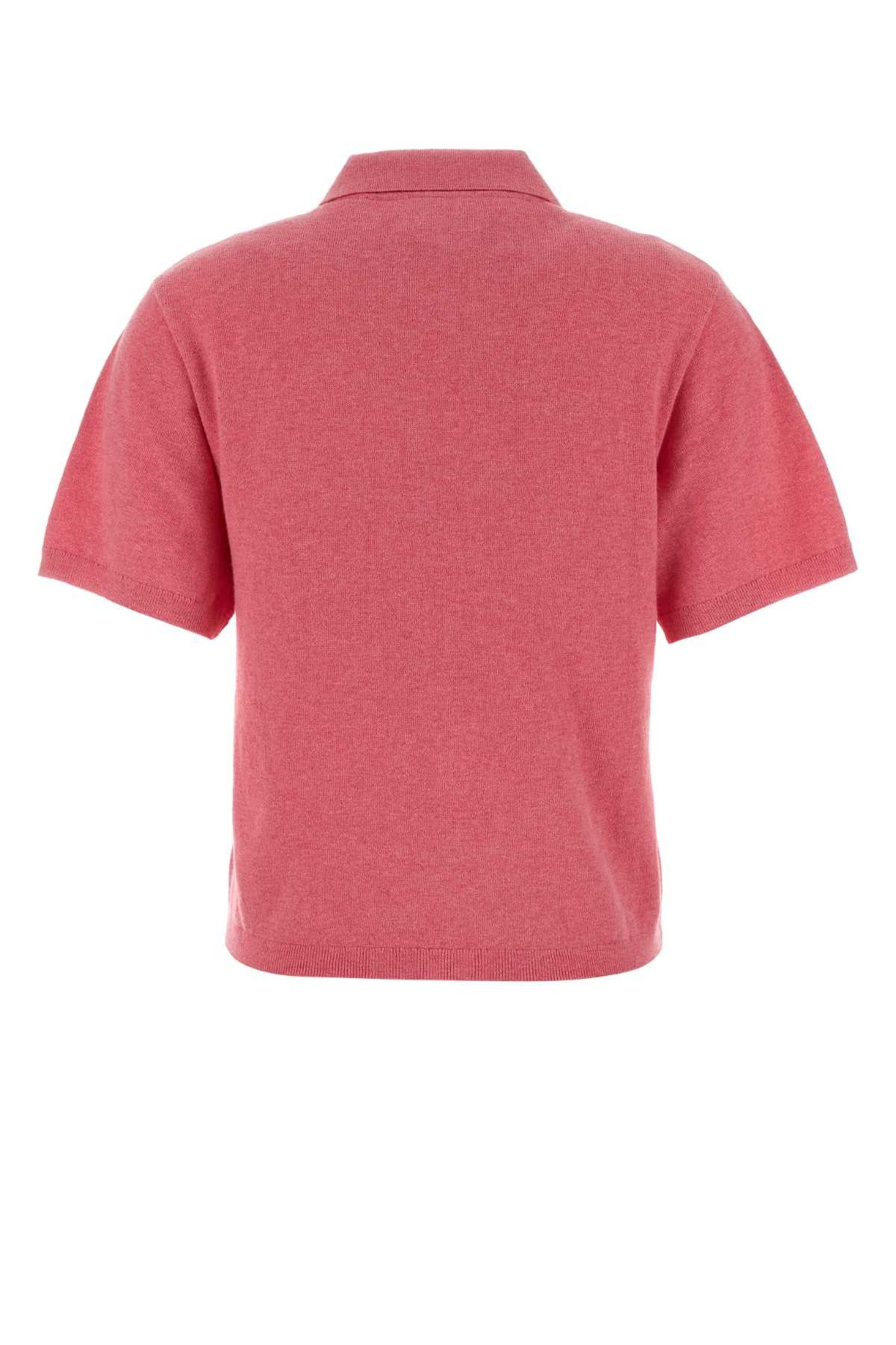 Isabel Marant Etoile Pink Cotton Blend Althea Polo Shirt Size M / US 6-8 / IT 42-44 - 2 Thumbnail