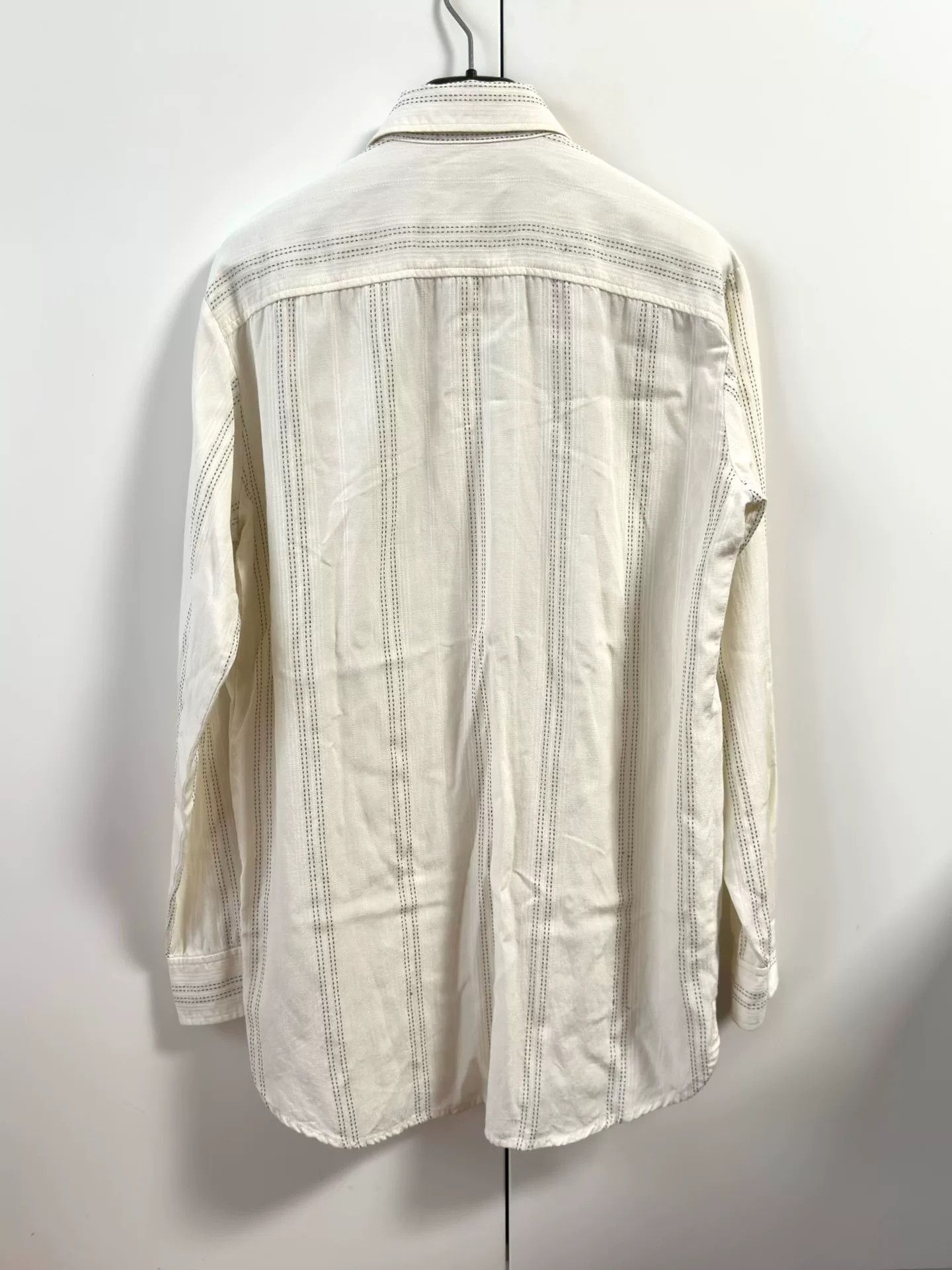 Saint Laurent Paris Saint Laurent Beige Metallic Stripe Shirt Size M / US 6-8 / IT 42-44 - 5 Thumbnail