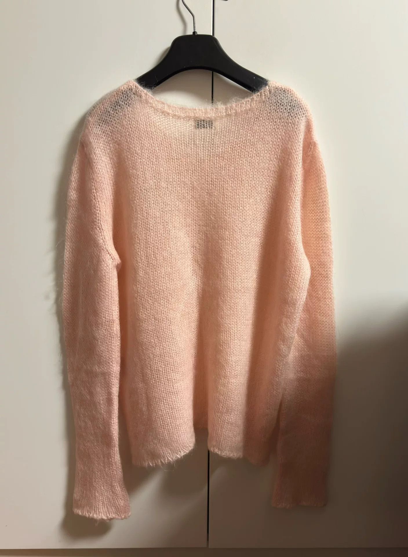 Saint Laurent Paris pink cashmere v-neck knit sweater Size XL / US 12-14 / IT 48-50 - 4 Thumbnail