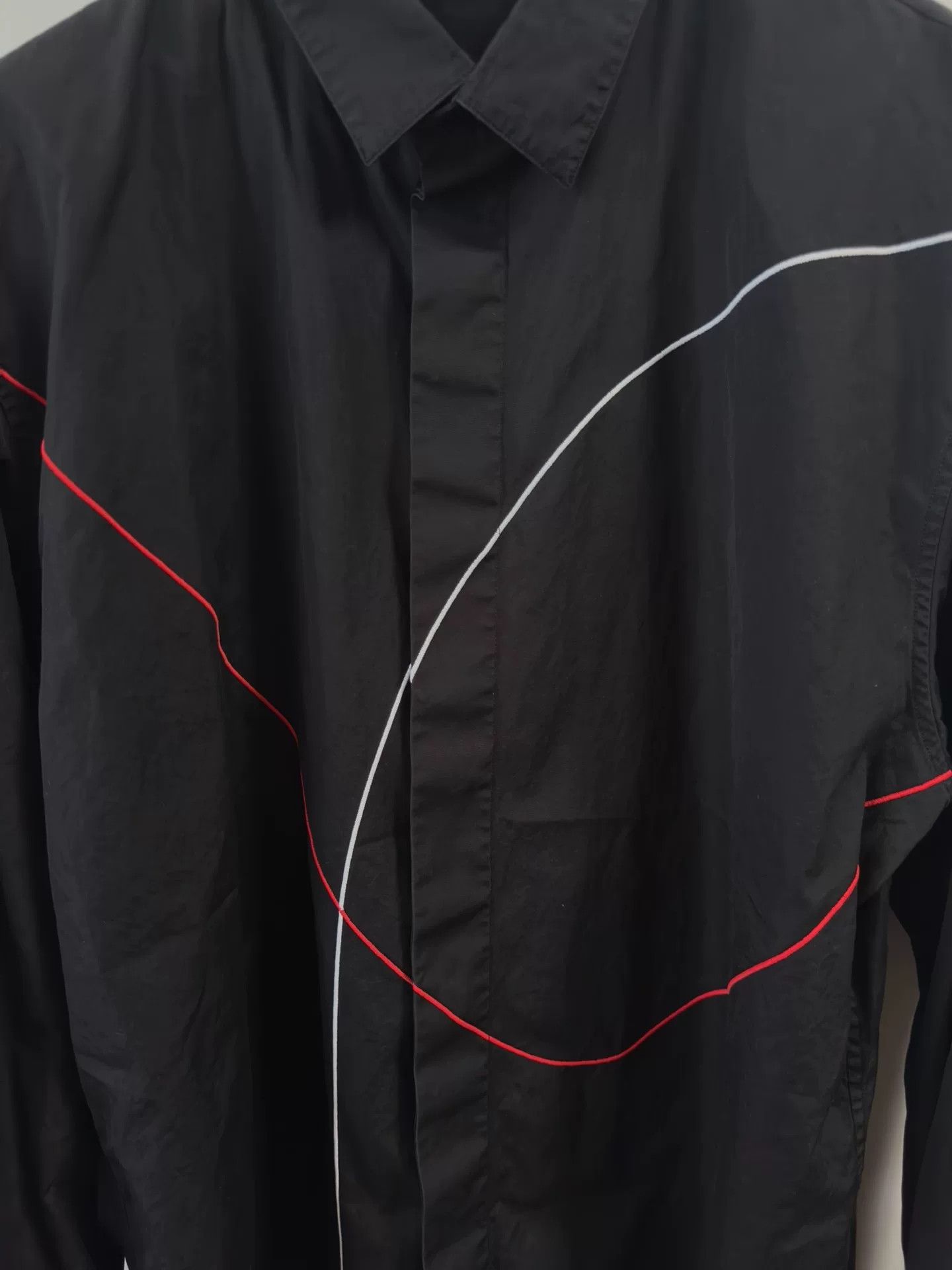 Dior Dior Black Shirt with Red and White Lines Size US L / EU 52-54 / 3 - 2 Thumbnail