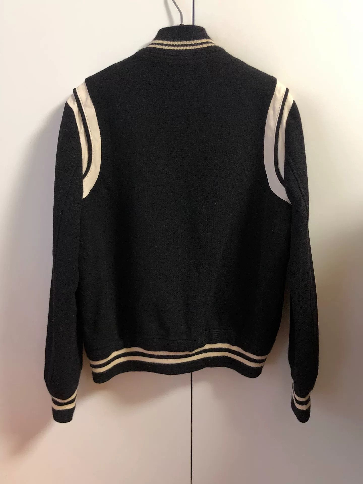 Hedi Slimane black and white baseball jacket by Saint Laurent Size US XXL / EU 58 / 5 - 4 Thumbnail