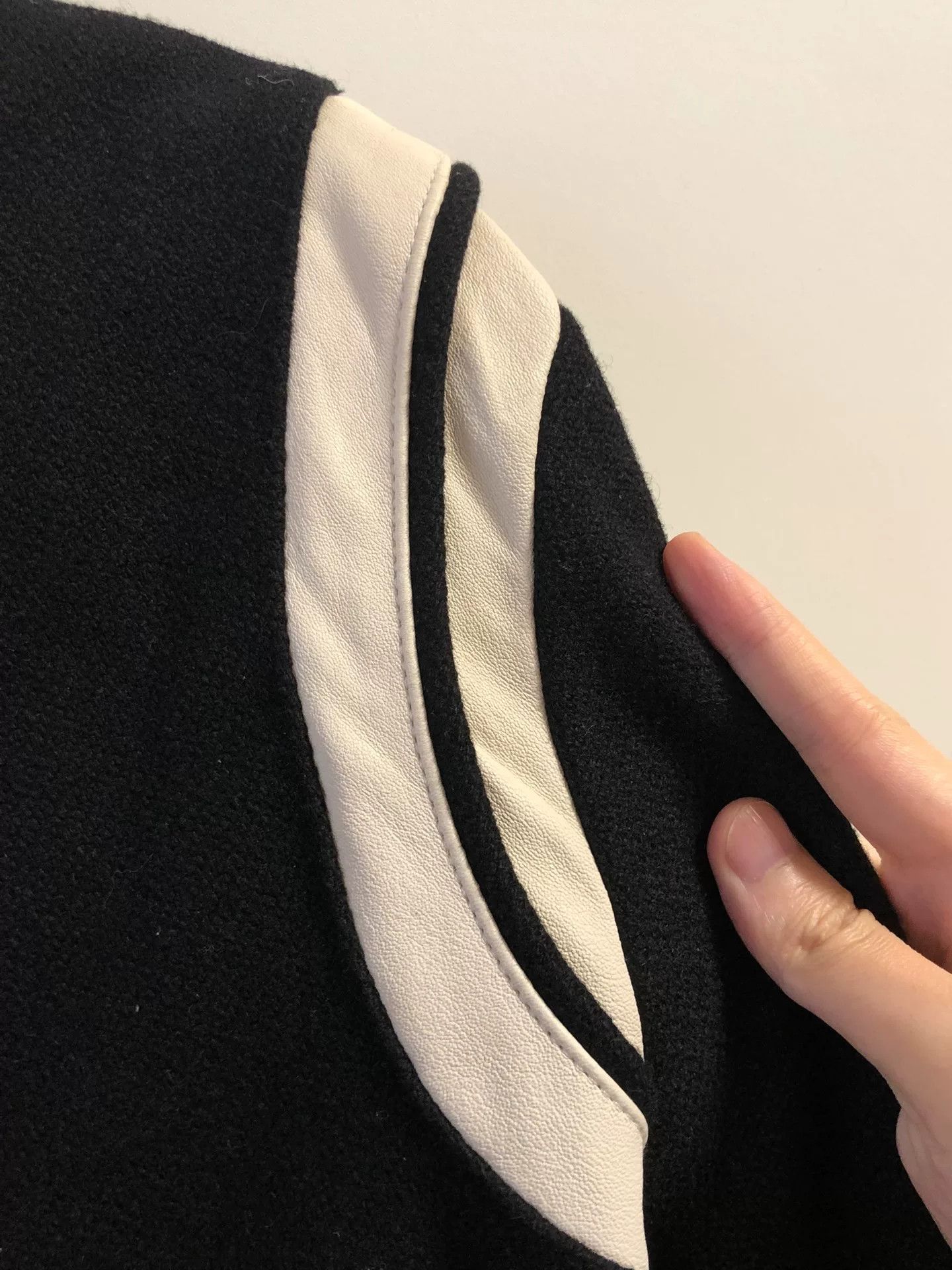 Hedi Slimane black and white baseball jacket by Saint Laurent Size US XXL / EU 58 / 5 - 3 Thumbnail