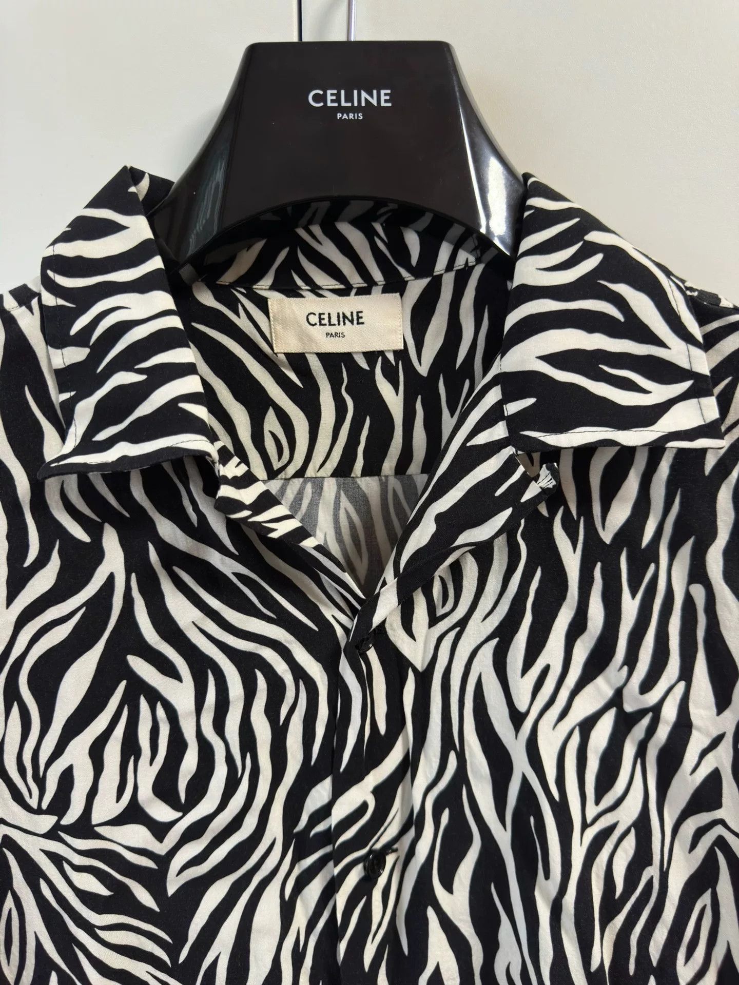 Celine celine black and white zebra print shirt Size US M / EU 48-50 / 2 - 2 Thumbnail