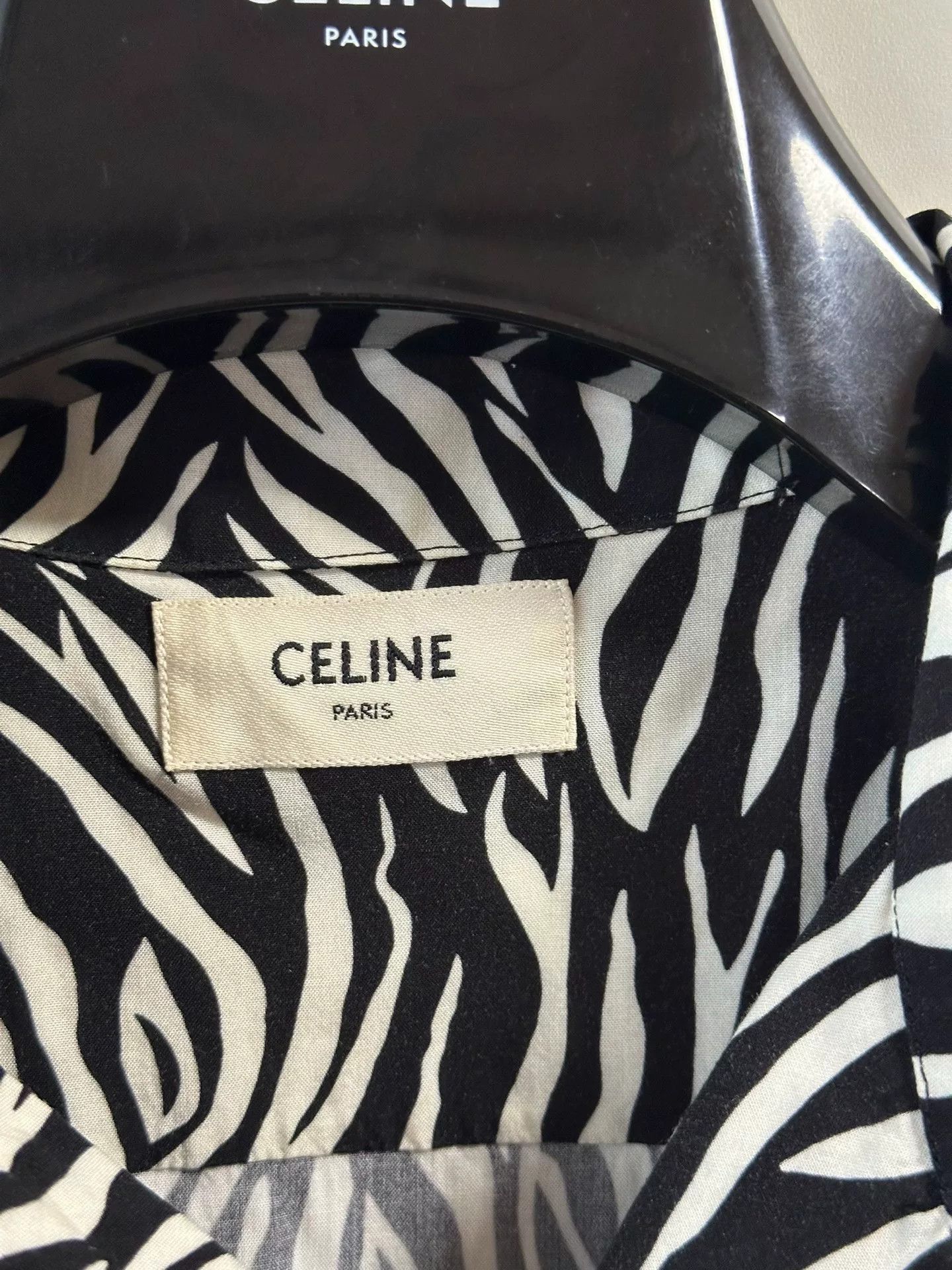 Celine celine black and white zebra print shirt Size US M / EU 48-50 / 2 - 5 Thumbnail