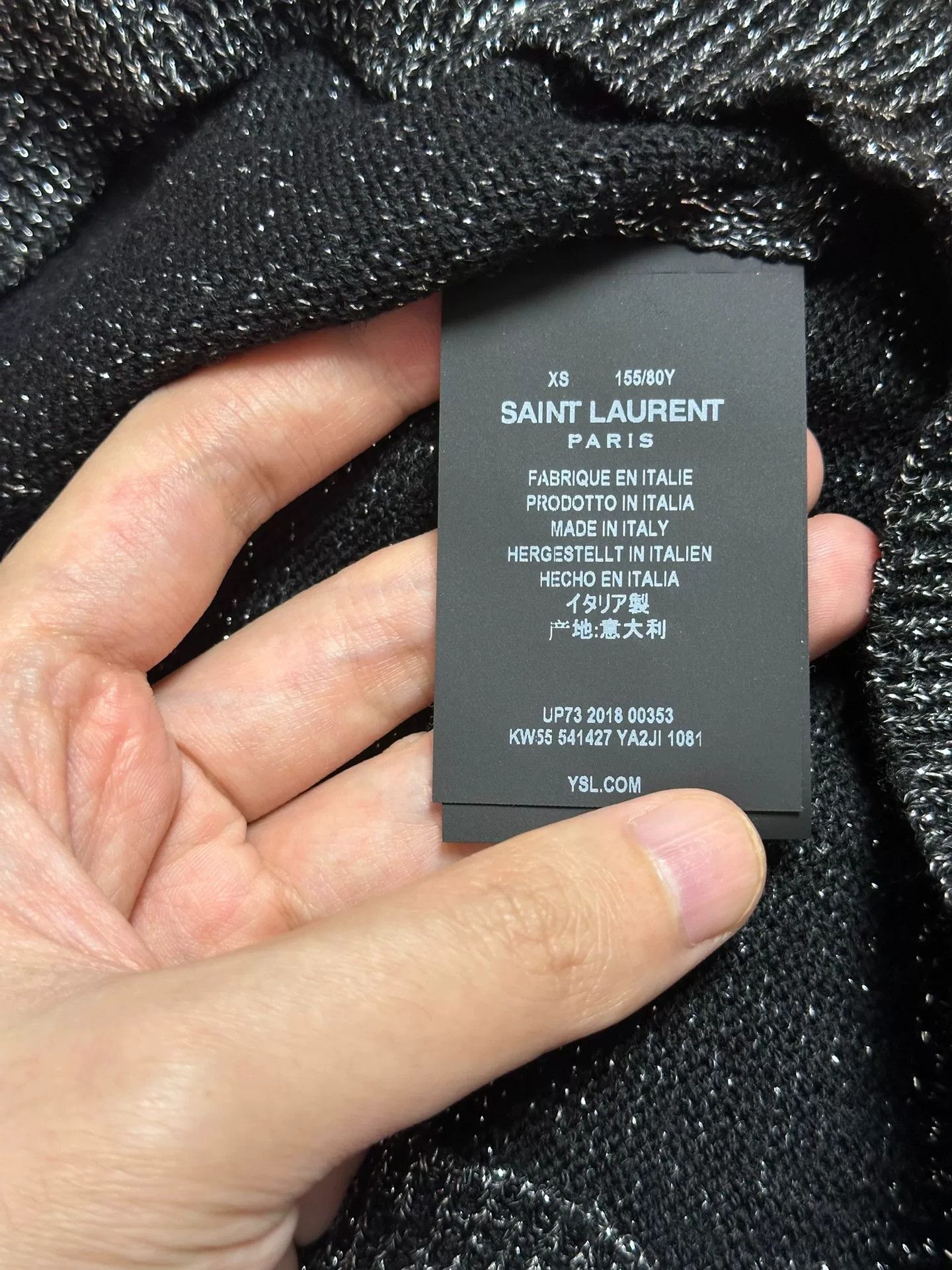 Saint Laurent Paris Saint Laurent Women's Silver Thread Knit Sweater Size XS / US 0-2 / IT 36-38 - 8 Thumbnail