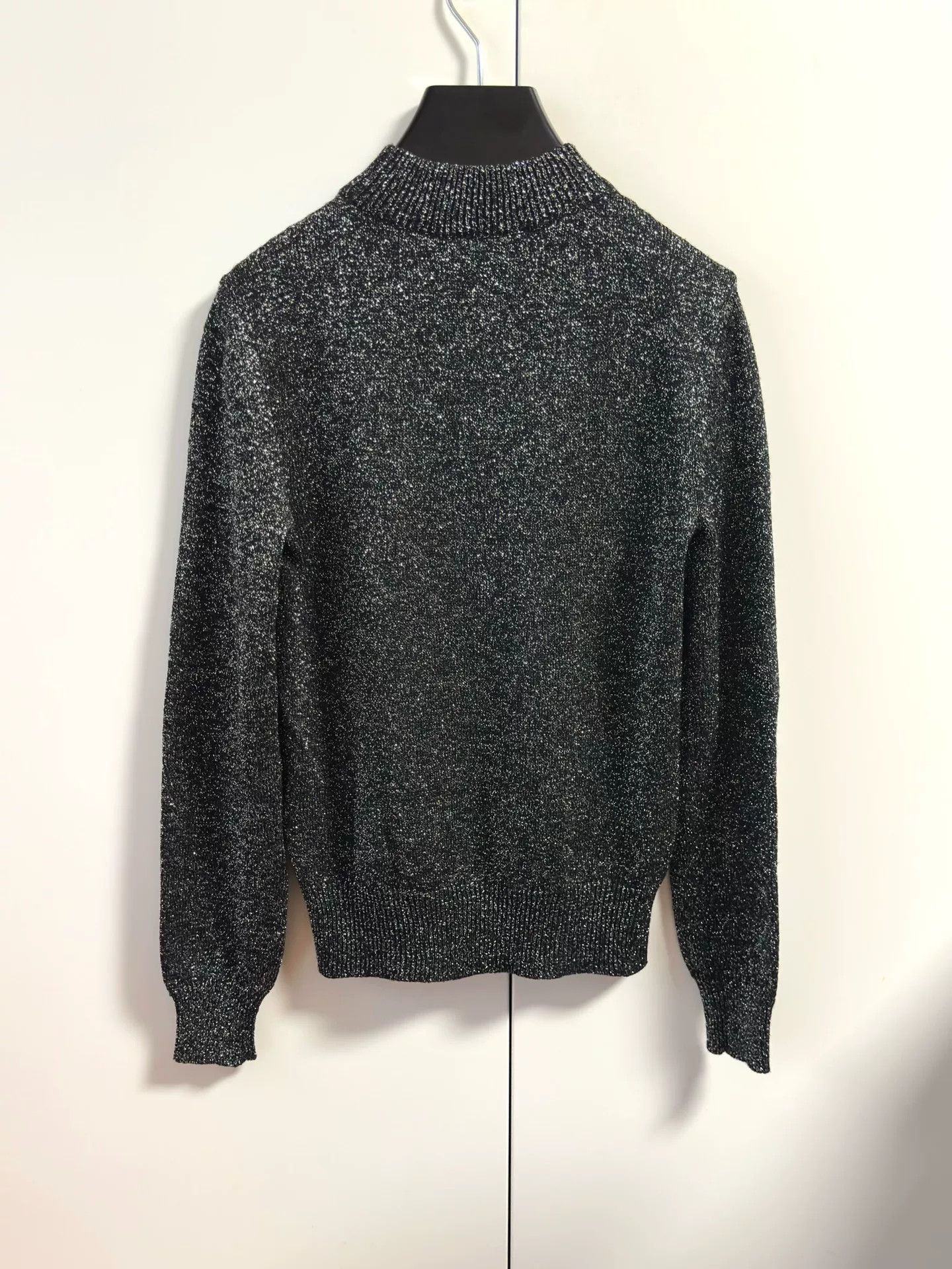 Saint Laurent Paris Saint Laurent Women's Silver Thread Knit Sweater Size XS / US 0-2 / IT 36-38 - 3 Thumbnail
