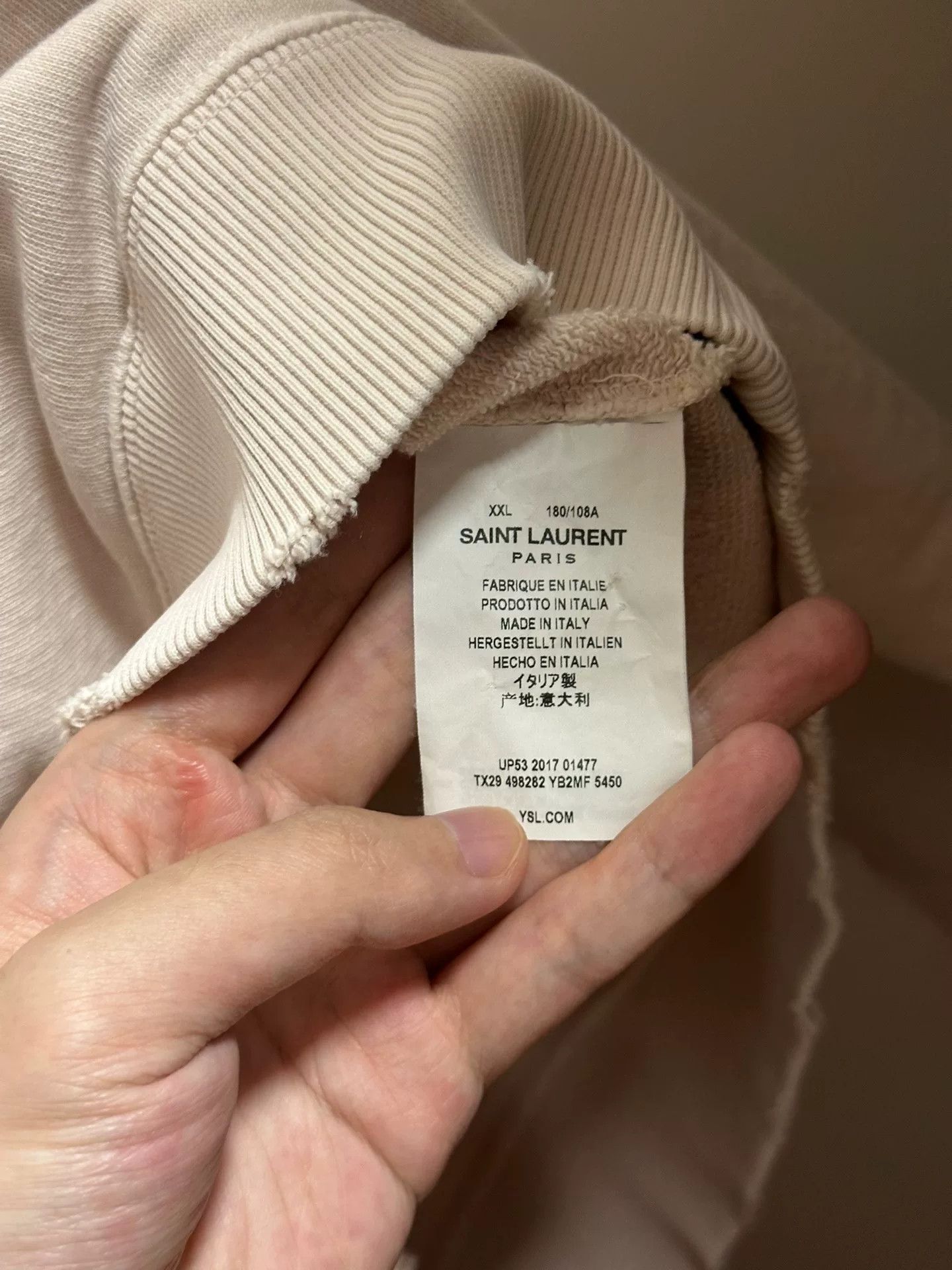 Saint Laurent Paris faded pink Saint Laurent logo sweatshirt Size XXL / US 16-18 / IT 52-54 - 8 Thumbnail