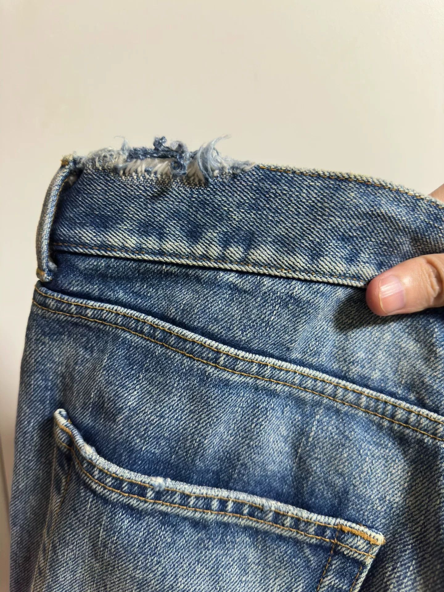 Saint Laurent Paris distressed blue denim shorts by Saint Laurent Size US 32 / EU 48 - 6 Thumbnail