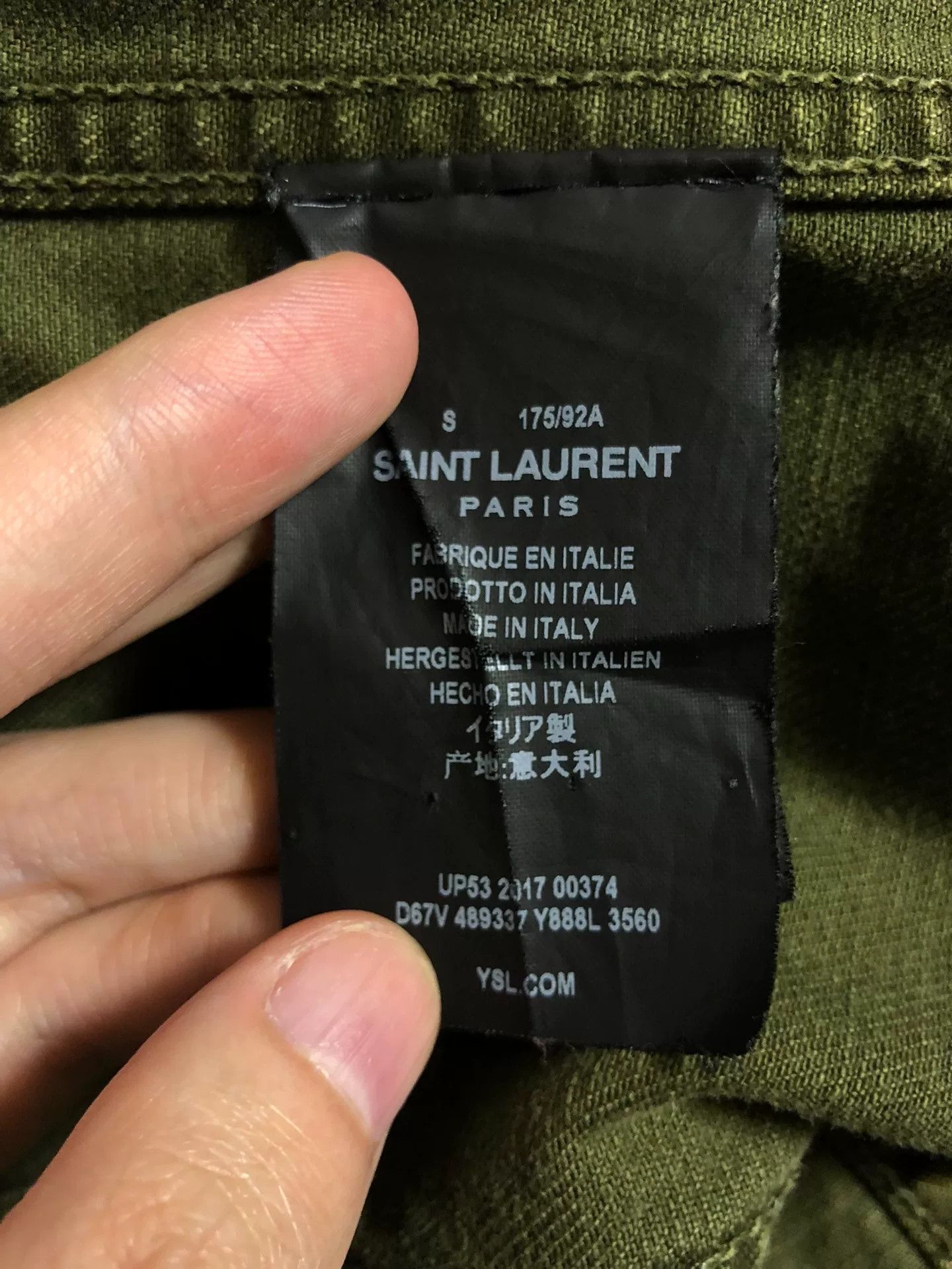 Saint Laurent Paris saint laurent green denim jacket with logo Size US M / EU 48-50 / 2 - 6 Thumbnail