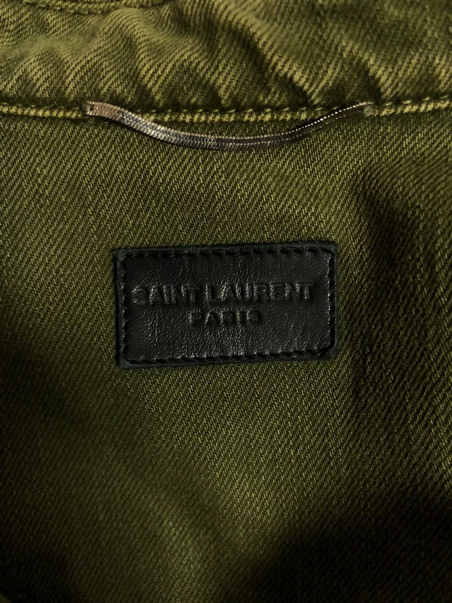 Saint Laurent Paris saint laurent green denim jacket with logo Size US M / EU 48-50 / 2 - 5 Thumbnail