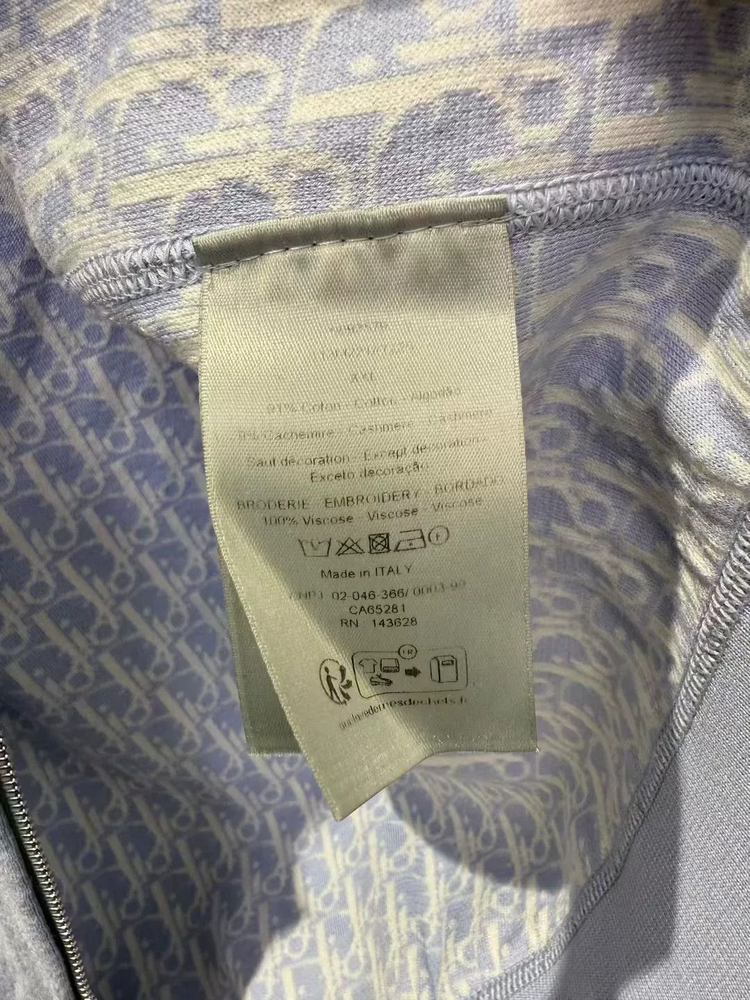 Dior dior logo cashmere coat in dust blue Size US XXL / EU 58 / 5 - 4 Thumbnail