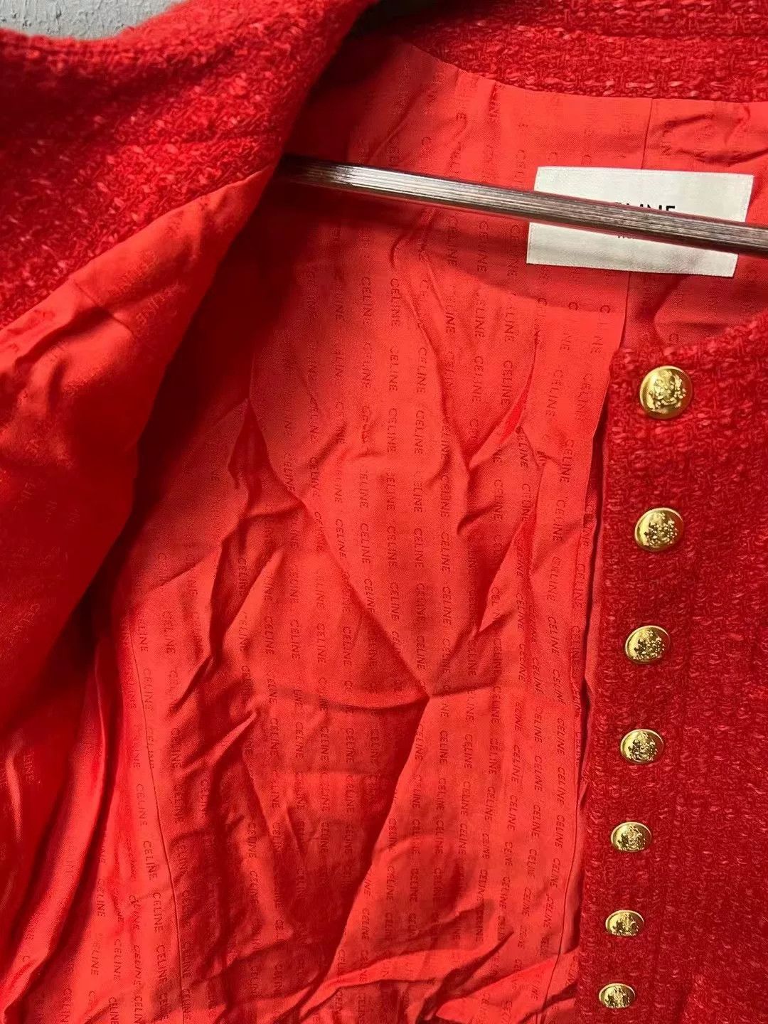 Celine celine red blazer with gold buttons Size M / US 6-8 / IT 42-44 - 4 Thumbnail