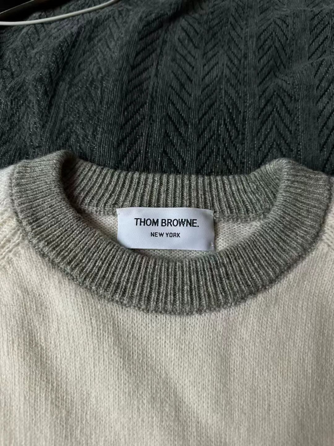 Thom Browne thom browne knitted sweater with gray trim Size US L / EU 52-54 / 3 - 3 Thumbnail