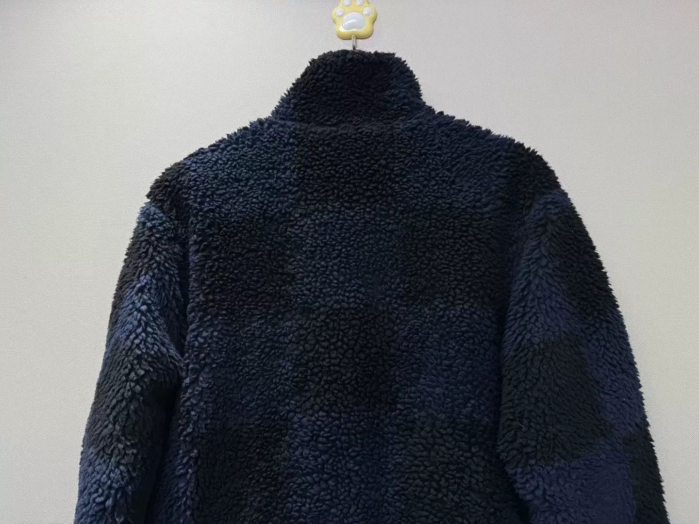 louis vuitton blue check teddy jacket