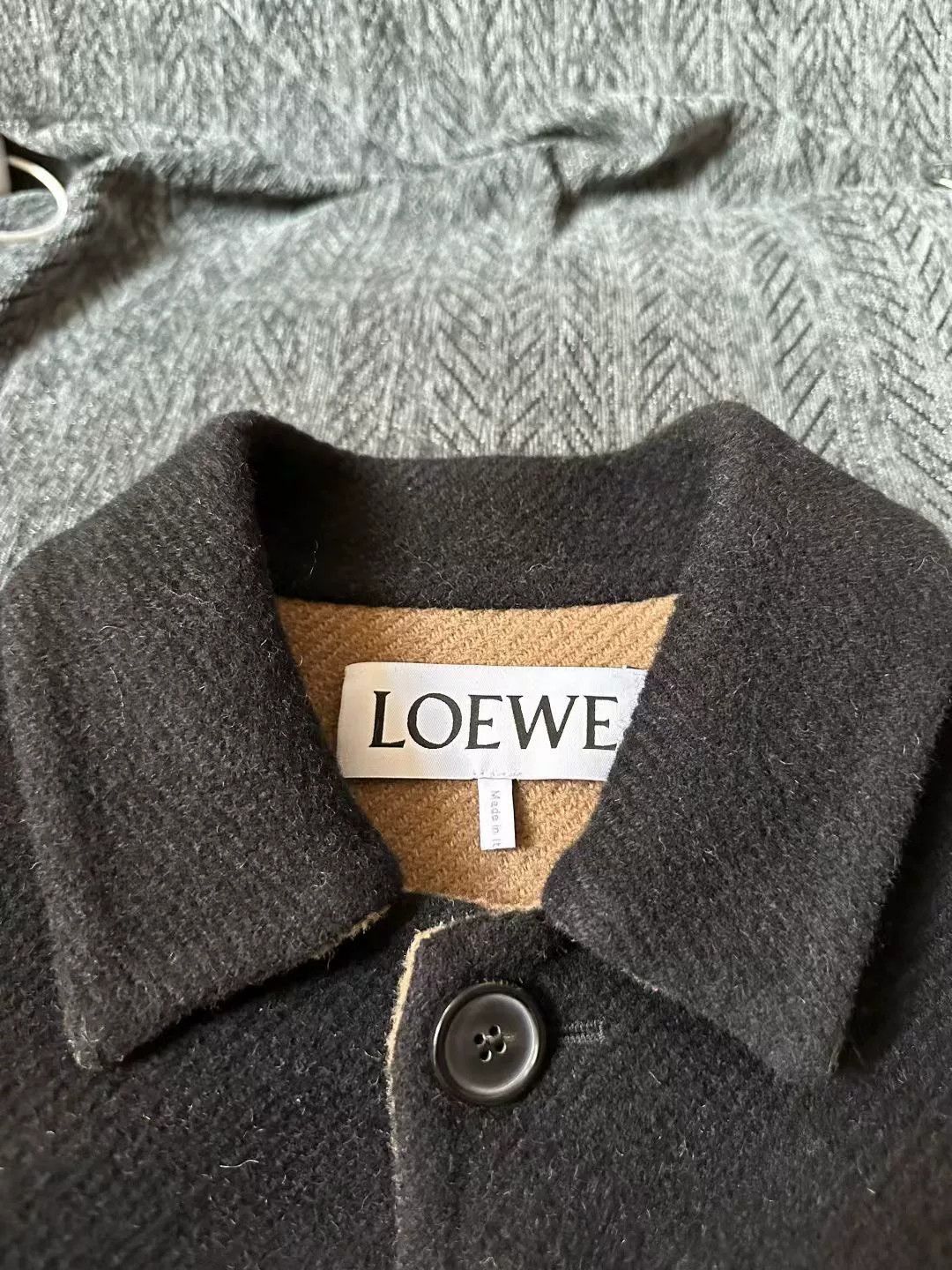 Loewe loewe wool coat with leather label Size US L / EU 52-54 / 3 - 4 Thumbnail