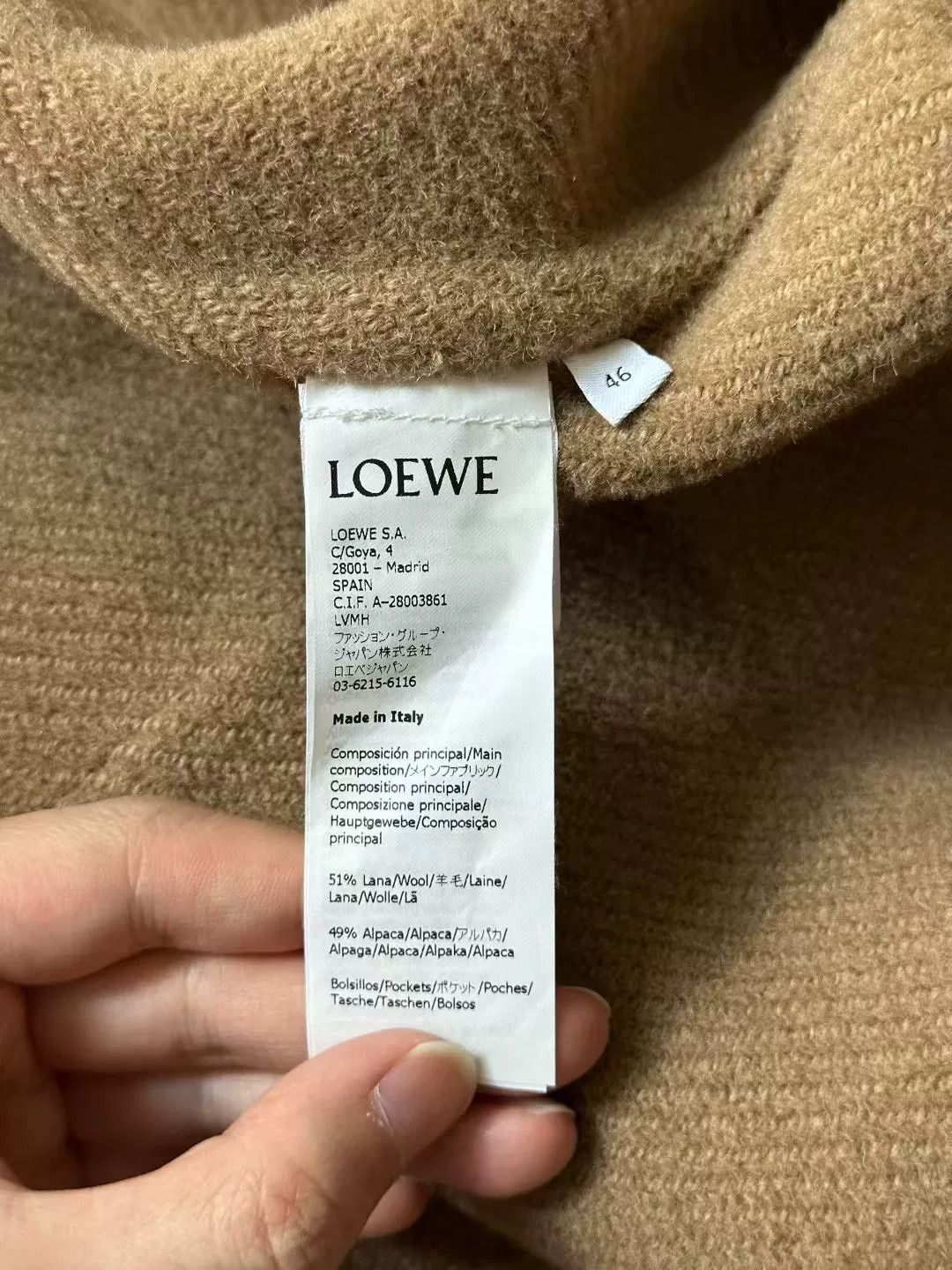 Loewe loewe wool coat with leather label Size US L / EU 52-54 / 3 - 5 Thumbnail