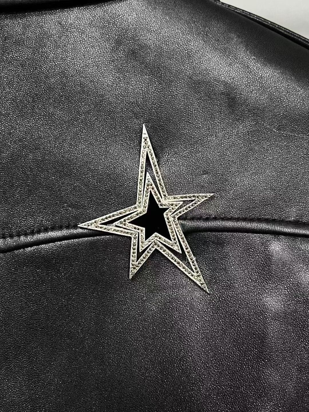 Yves Saint Laurent black leather jacket with logo Size L / US 10 / IT 46 - 4 Thumbnail