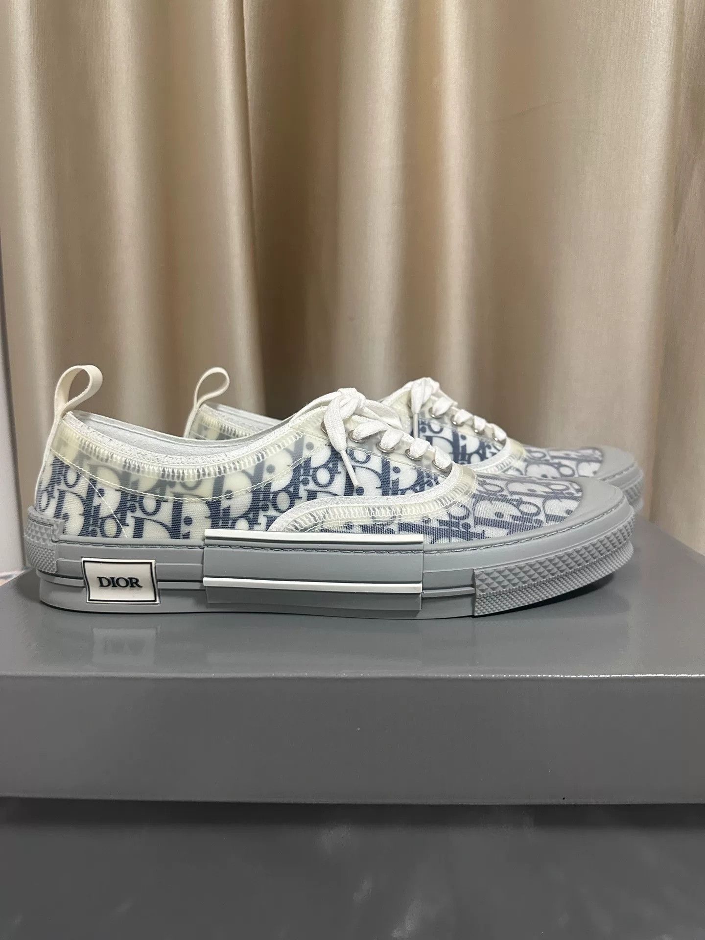 Dior Dior B23 Low-Top Sneakers in Gray and White Size US 12 / EU 45 - 5 Thumbnail