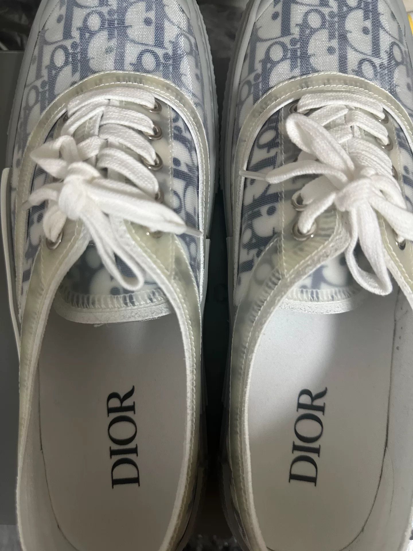 Dior Dior B23 Low-Top Sneakers in Gray and White Size US 12 / EU 45 - 7 Thumbnail