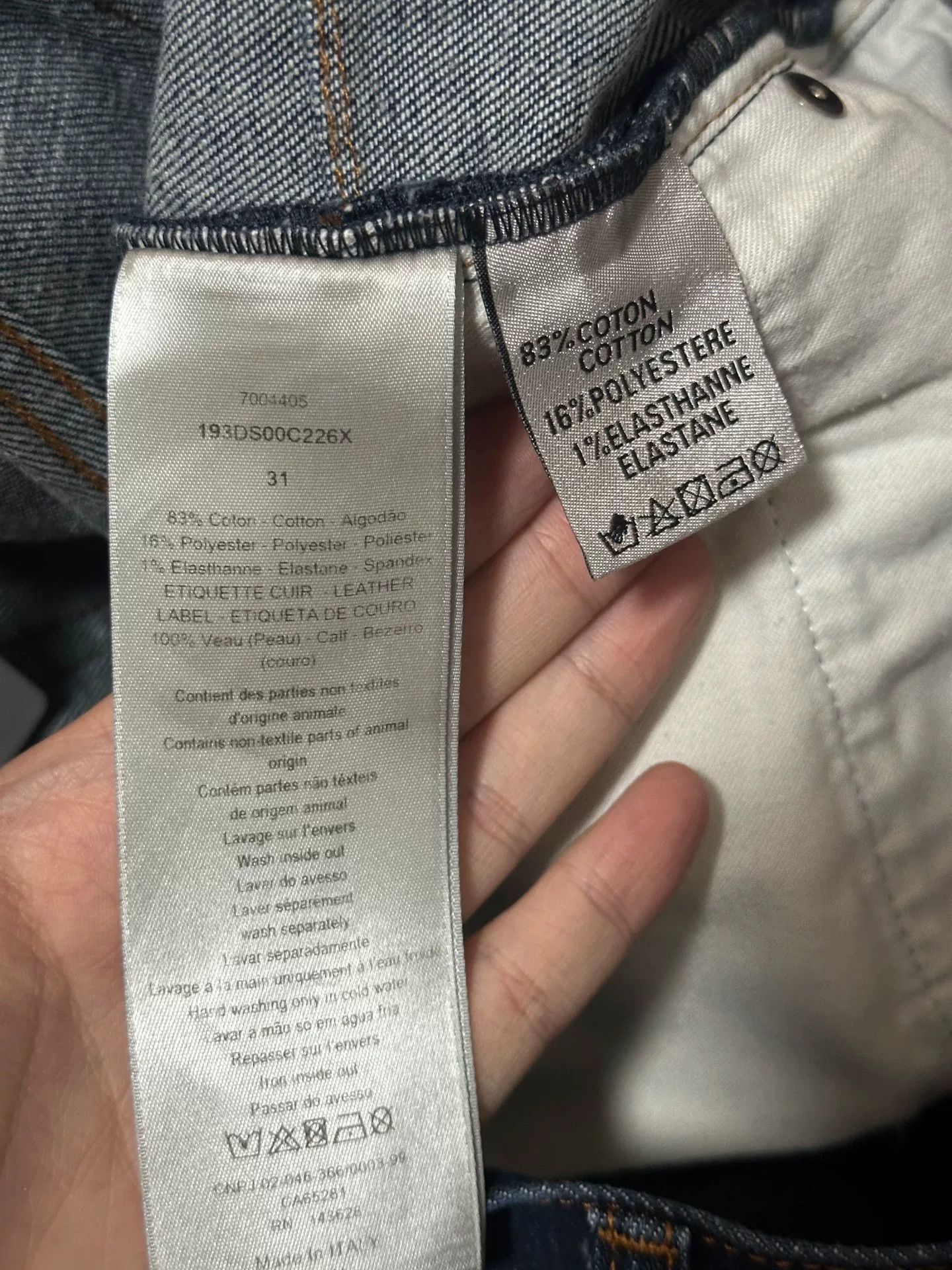 Dior Dior Blue Denim Jeans with Interior Print Size US 31 - 3 Thumbnail