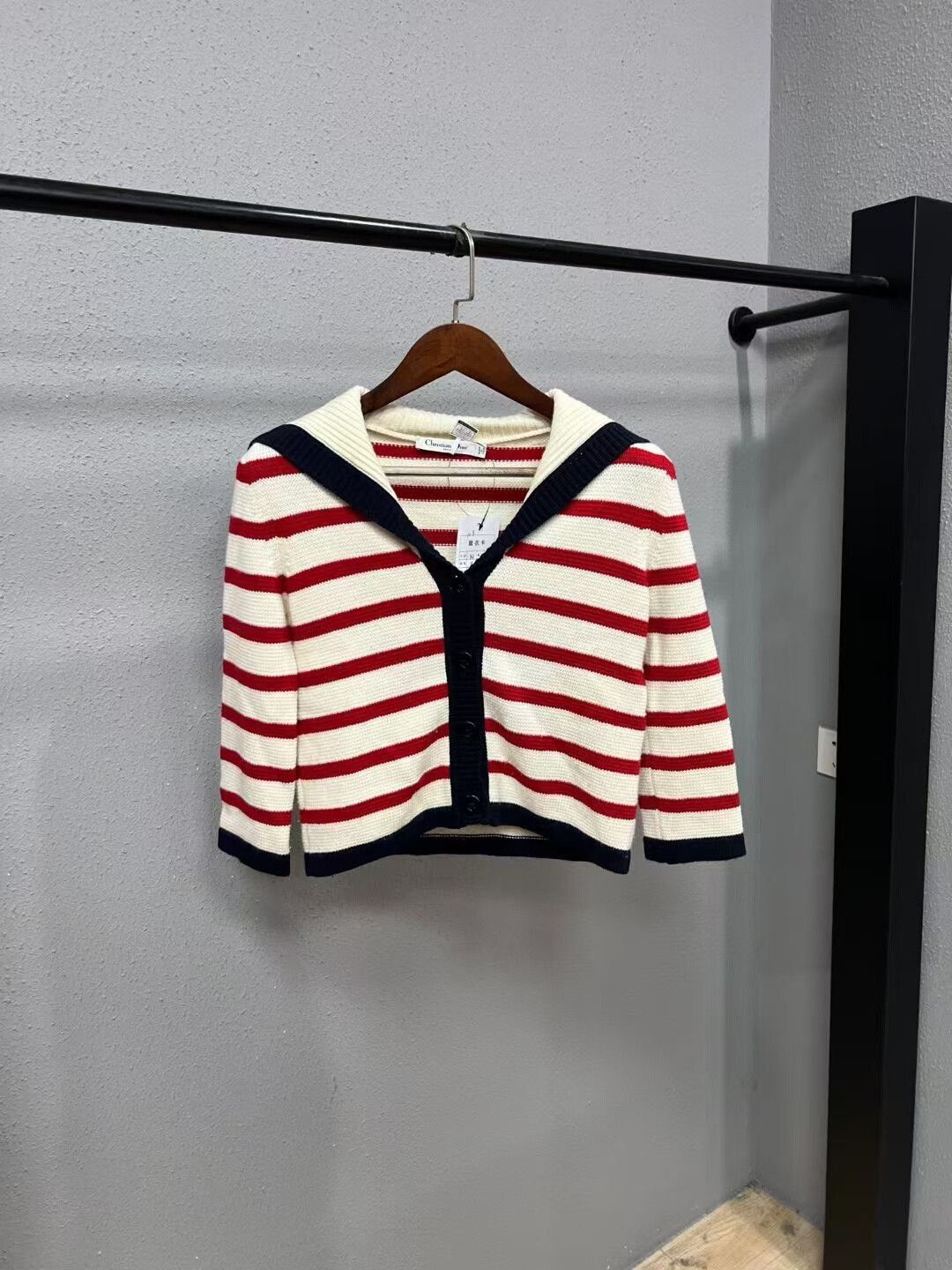 Dior Dior Striped Navy Collar Cardigan Size XS / US 0-2 / IT 36-38 - 2 Thumbnail