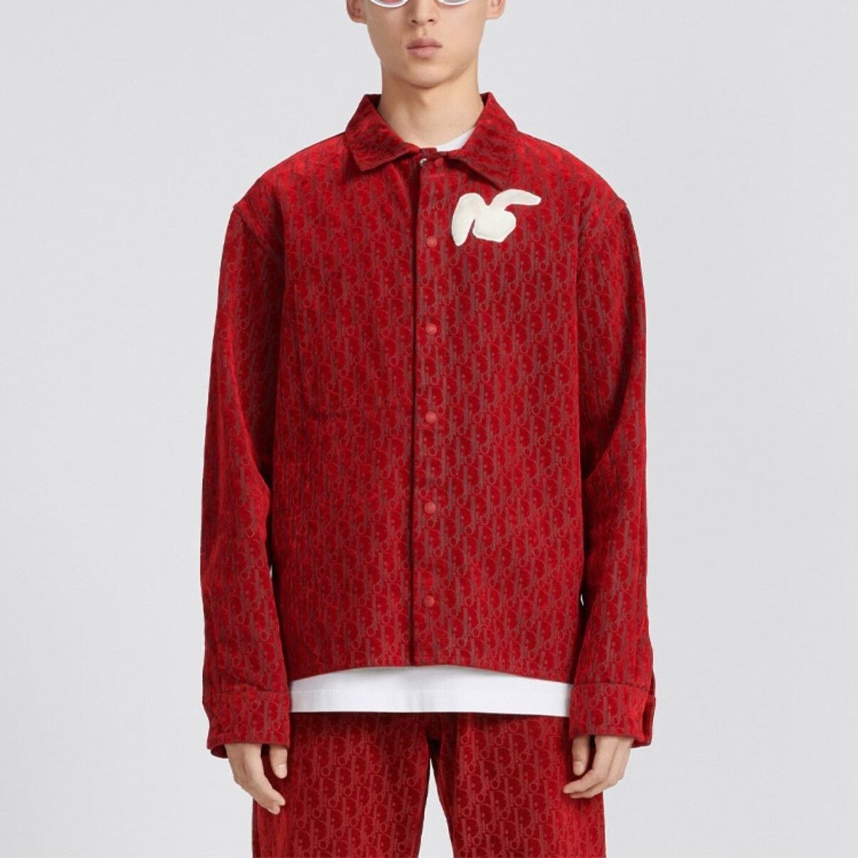 Dior dior red denim shirt with rabbit embroidery Size US XXL / EU 58 / 5 - 6 Thumbnail