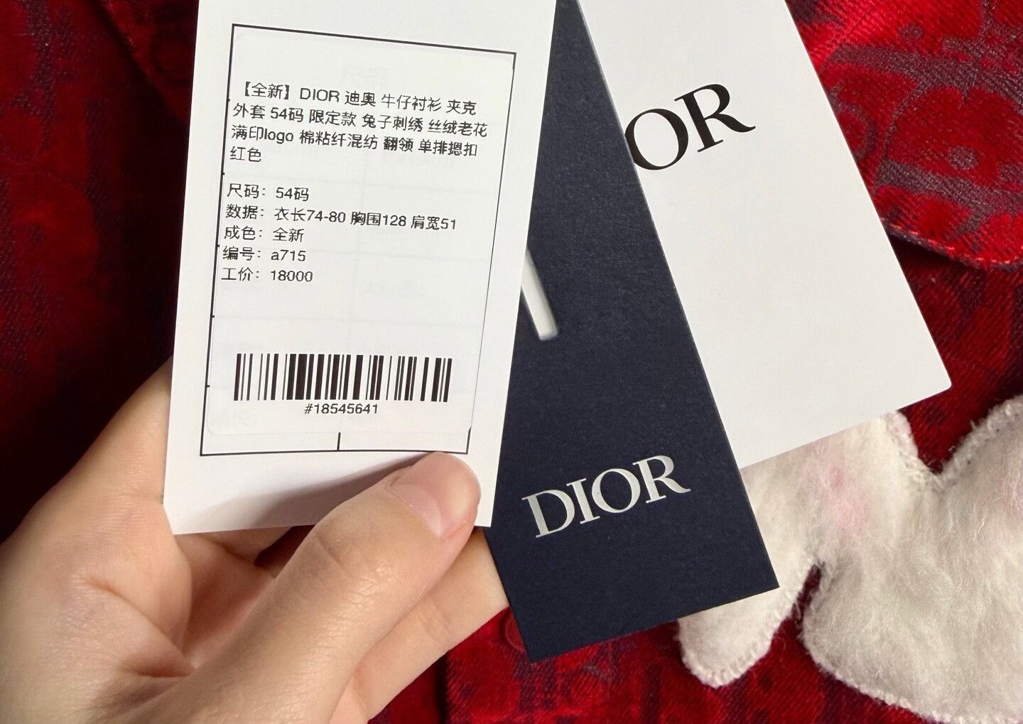 Dior dior red denim shirt with rabbit embroidery Size US XXL / EU 58 / 5 - 5 Thumbnail
