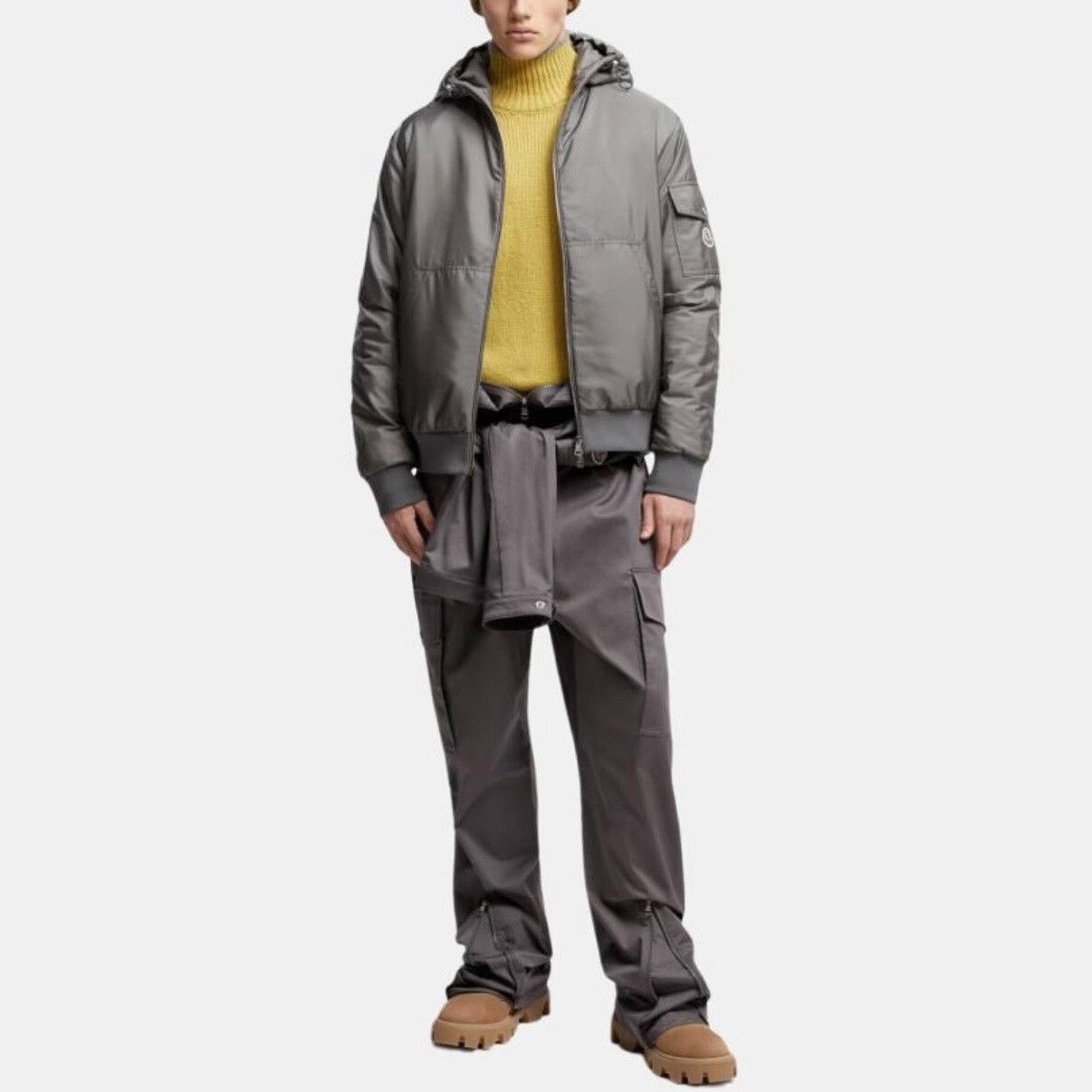 Moncler moncler hooded down jacket in gray Size US M / EU 48-50 / 2 - 7 Thumbnail