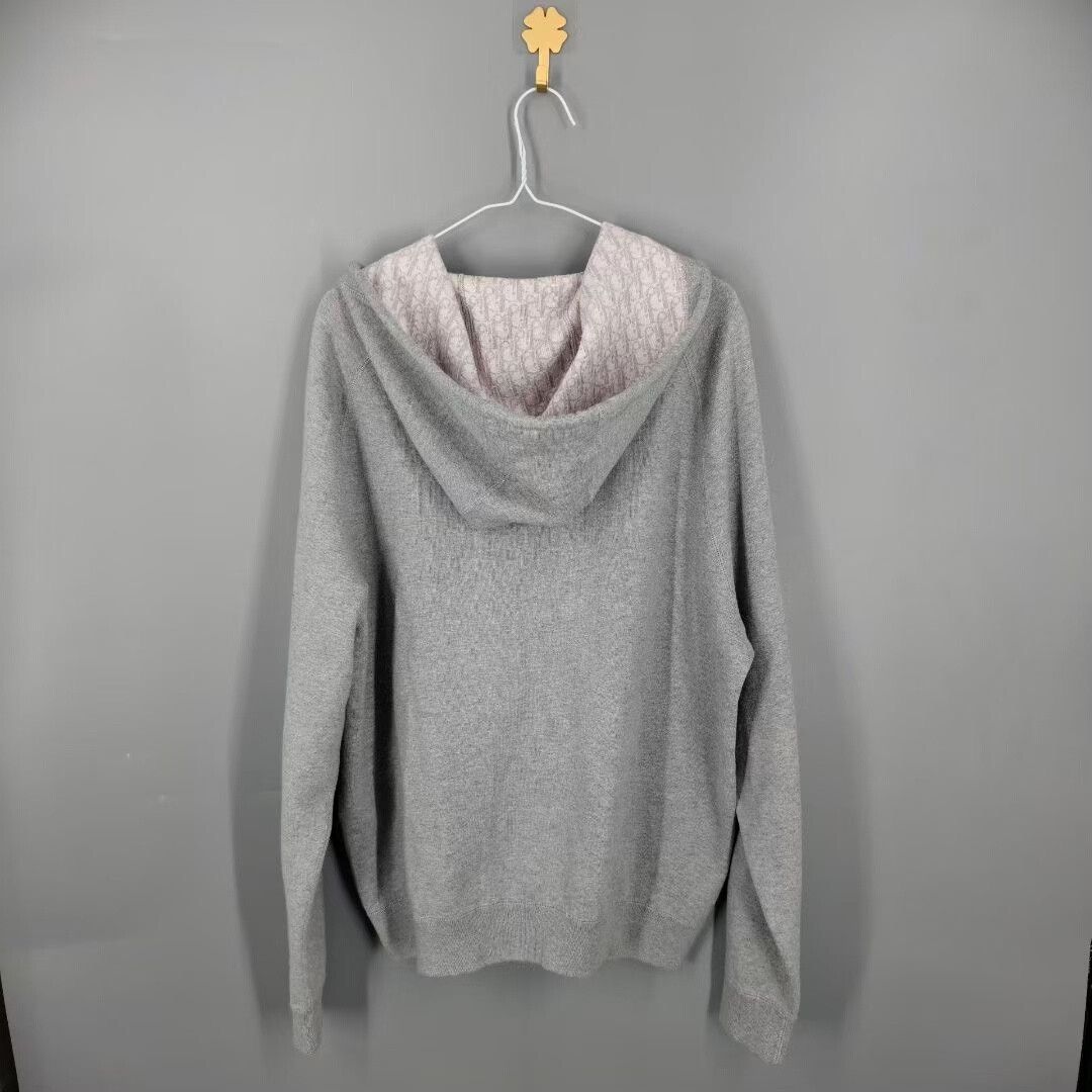 Dior dior gray hooded zip-up jacket Size US XL / EU 56 / 4 - 2 Thumbnail