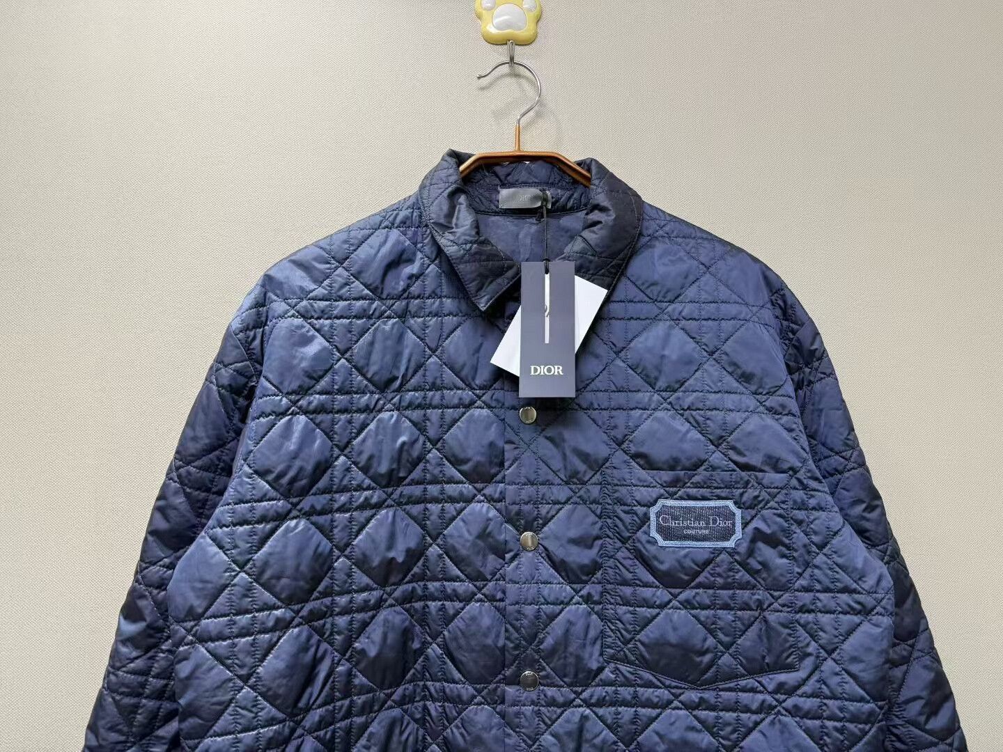 Dior Dior Navy Embroidered Logo Quilted Jacket Size US L / EU 52-54 / 3 - 2 Thumbnail