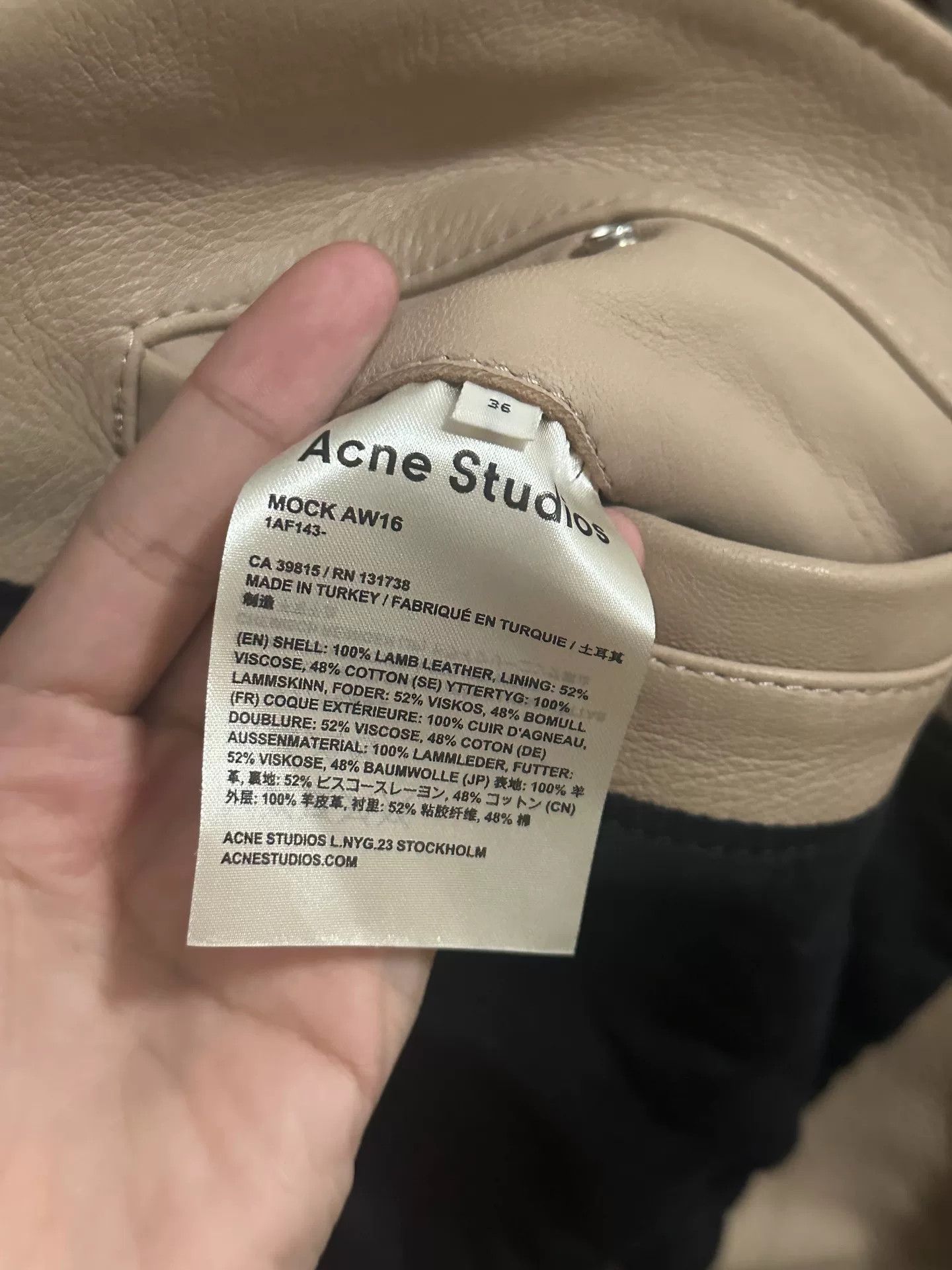 Acne Studios beige leather pilot jacket by Acne Studios Size S / US 4 / IT 40 - 4 Thumbnail