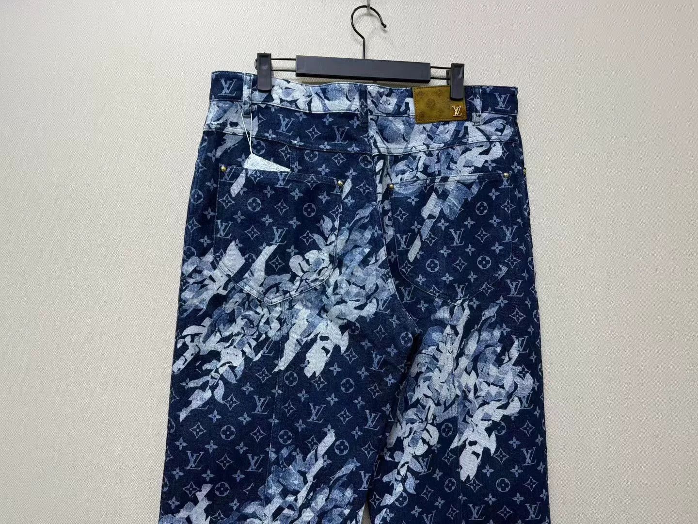 Louis Vuitton blue tie-dye logo denim pants Size US 36 / EU 52 - 4 Thumbnail