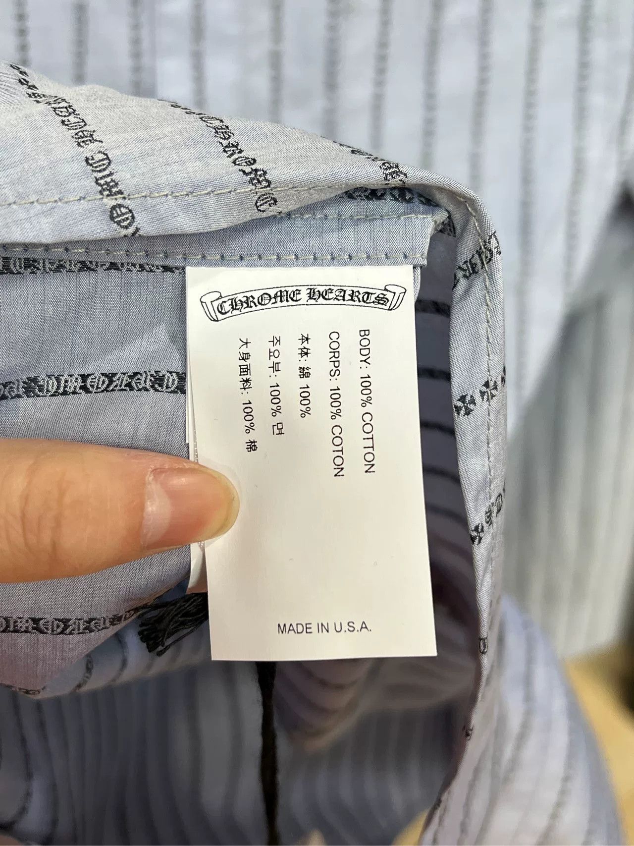 Chrome Hearts chrome hearts blue striped button-up shirt Size US M / EU 48-50 / 2 - 4 Thumbnail