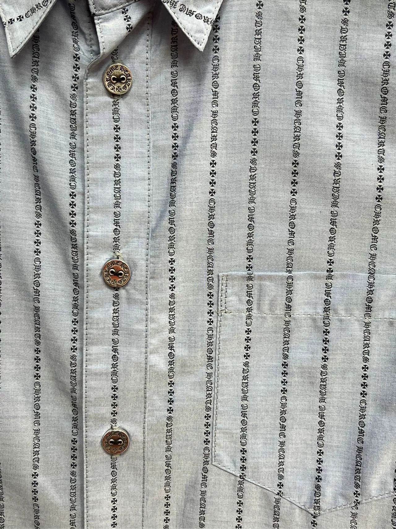 Chrome Hearts chrome hearts blue striped button-up shirt Size US M / EU 48-50 / 2 - 3 Thumbnail