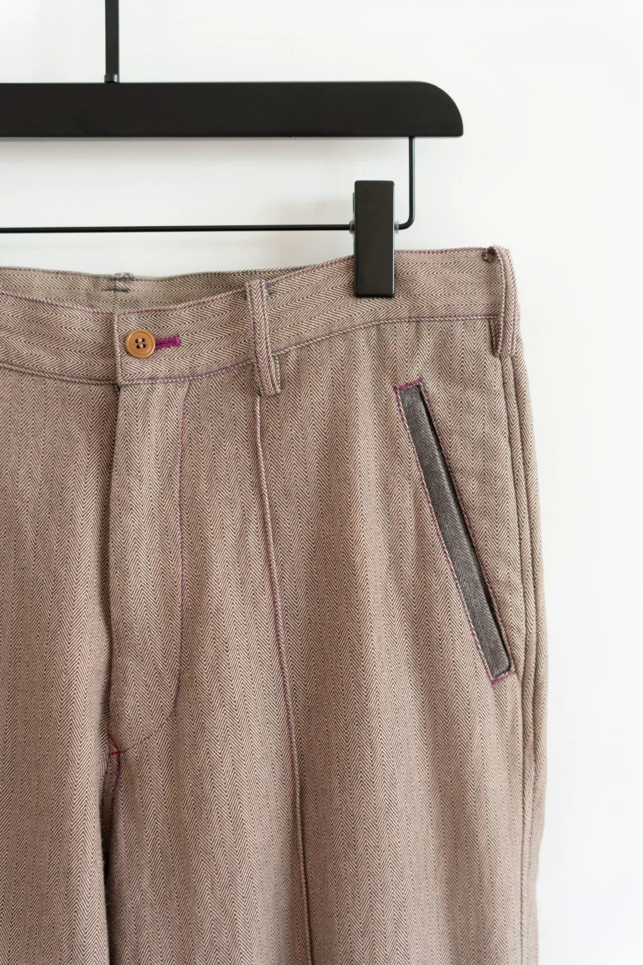 Sulvam Sulvam Knife Edge Pants in Beige Size US 31 - 4 Thumbnail