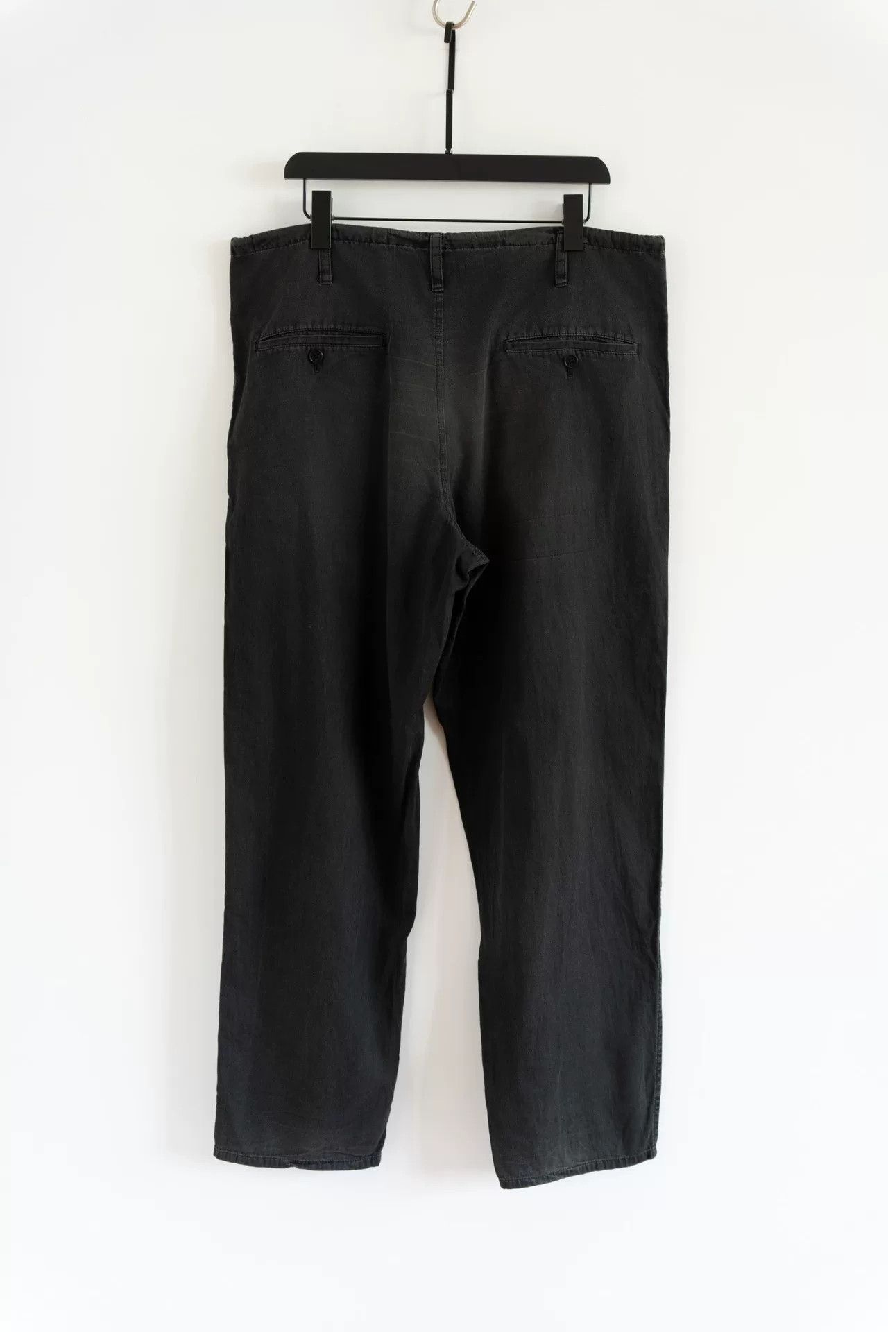 Yohji Yamamoto Yohji Yamamoto Black Straight Leg Pants Size US 26 / EU 42 - 2 Thumbnail