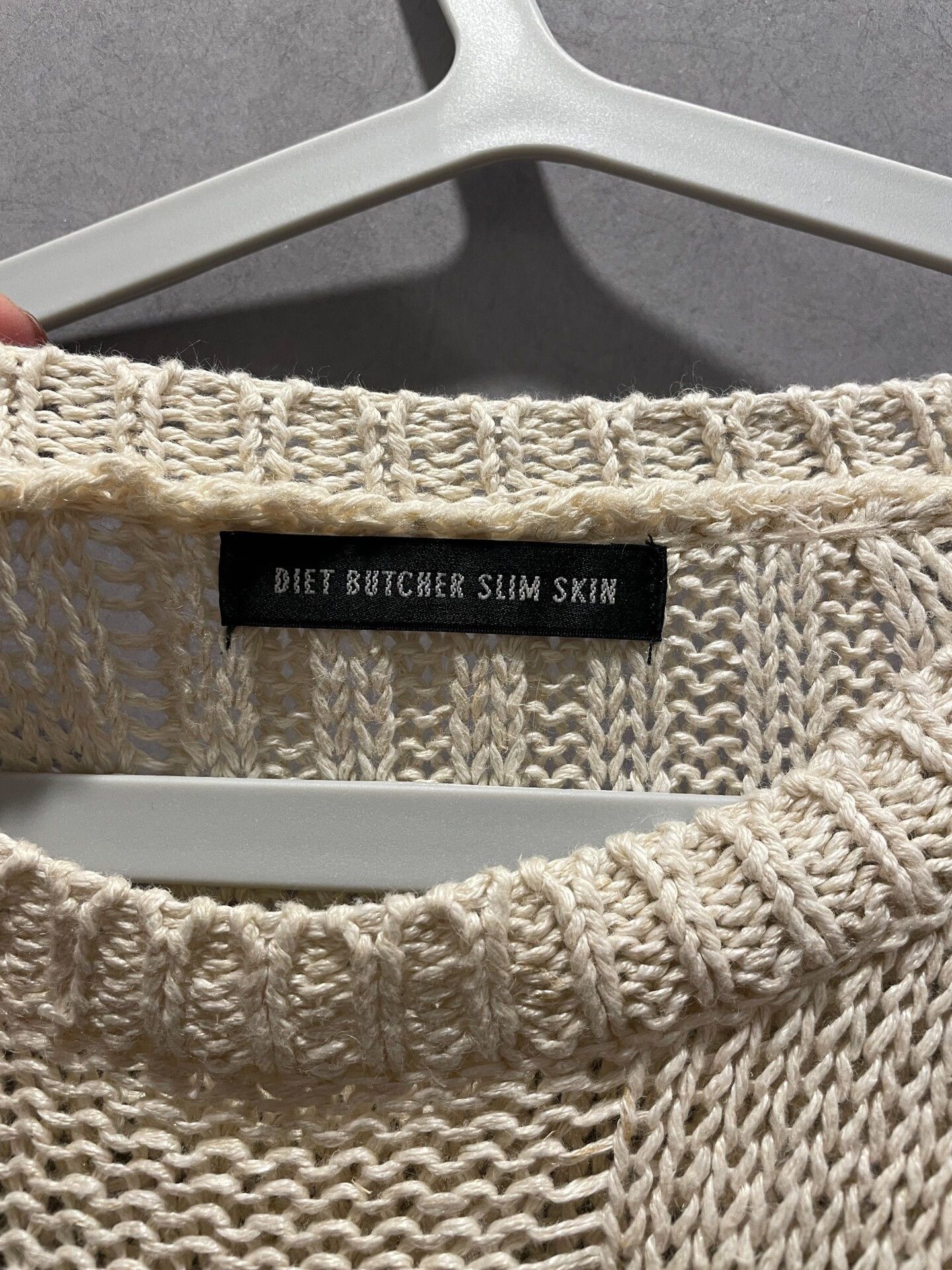 Diet Butcher Slim Skin beige knit long sleeve top with holes Size US S / EU 44-46 / 1 - 3 Thumbnail