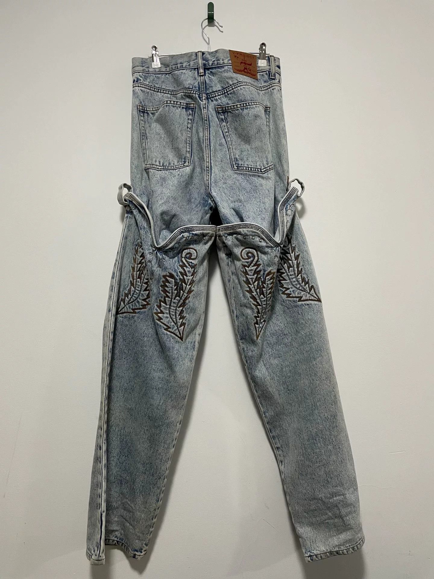 Y/Project Y Project Cowboy Cuff Embroidered Jeans Size US 31 - 2 Thumbnail