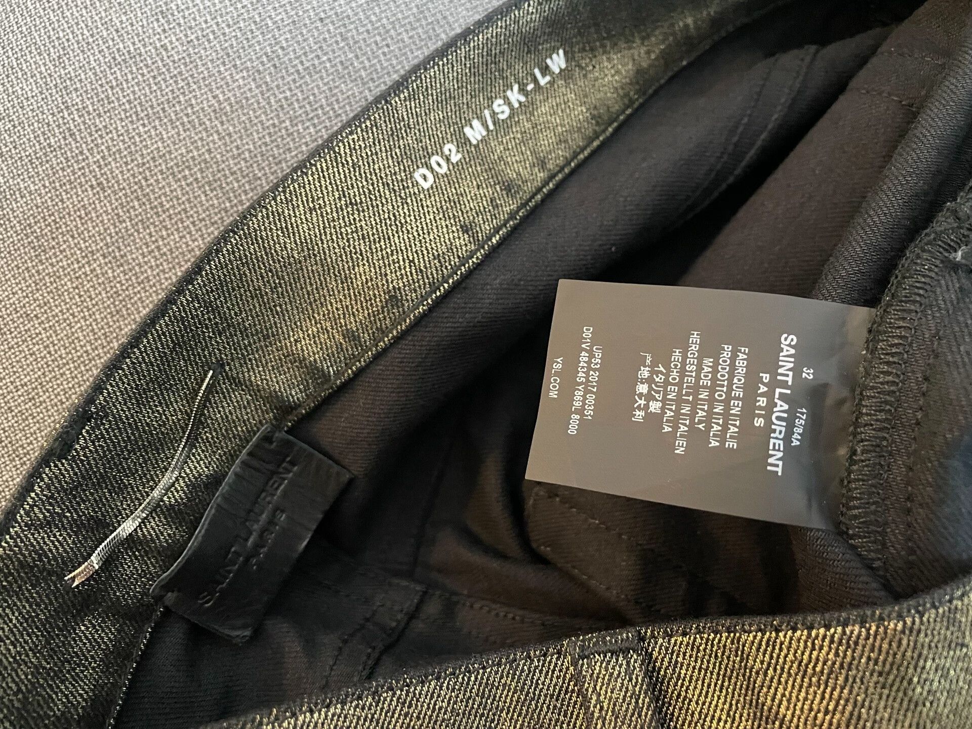 Yves Saint Laurent gold coated distressed denim pants size 32 Size US 32 / EU 48 - 3 Thumbnail