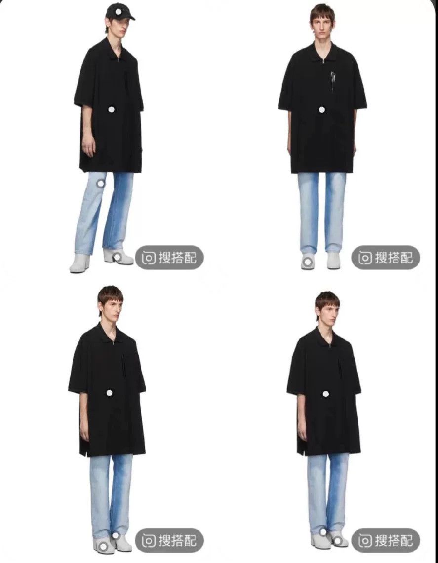 Random Identities oversized black polo shirt with unique design Size M / US 6-8 / IT 42-44 - 7 Thumbnail