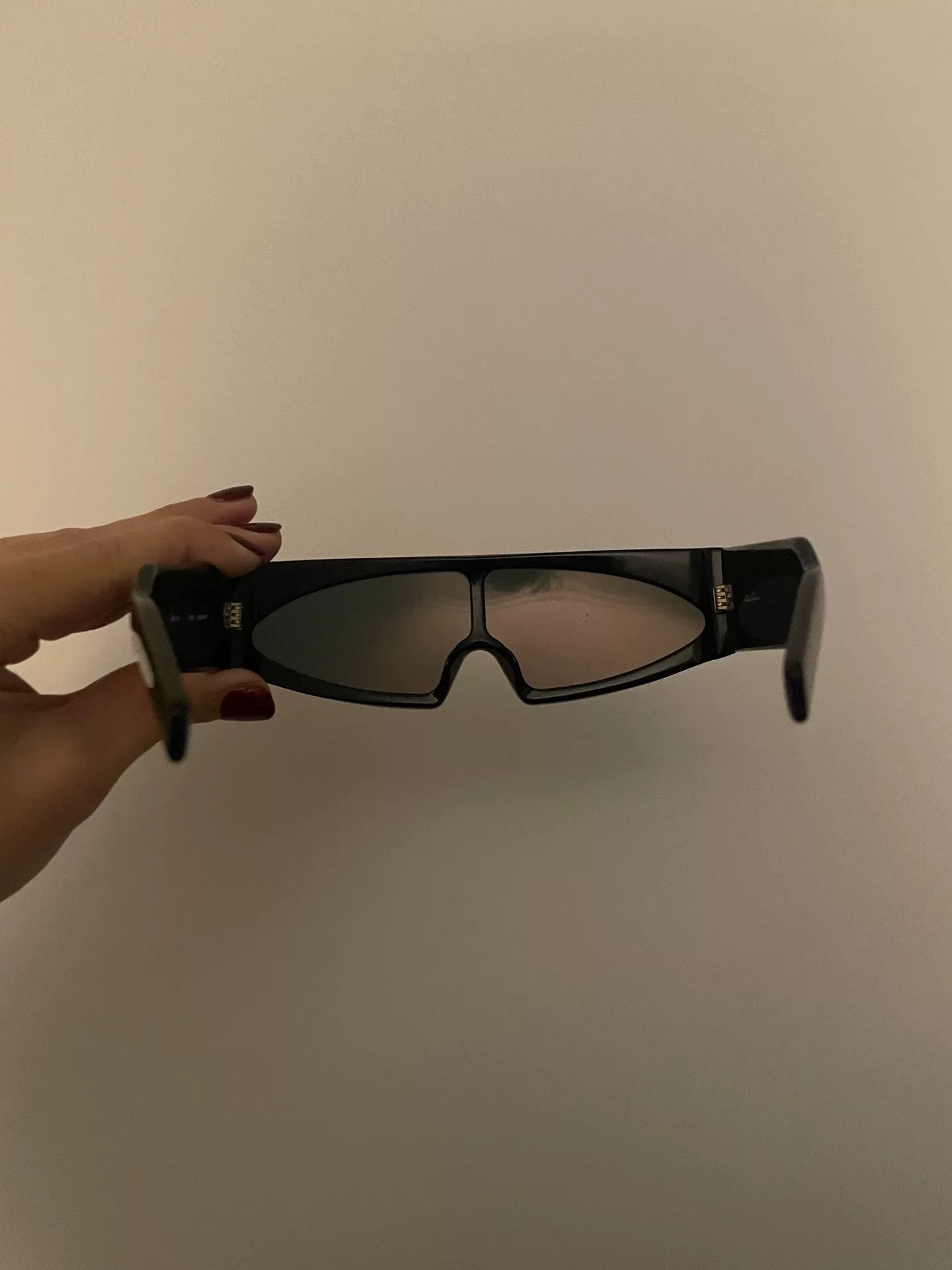 Rick Owens Rick Owens futuristic sunglasses with orange lenses Size ONE SIZE - 3 Thumbnail