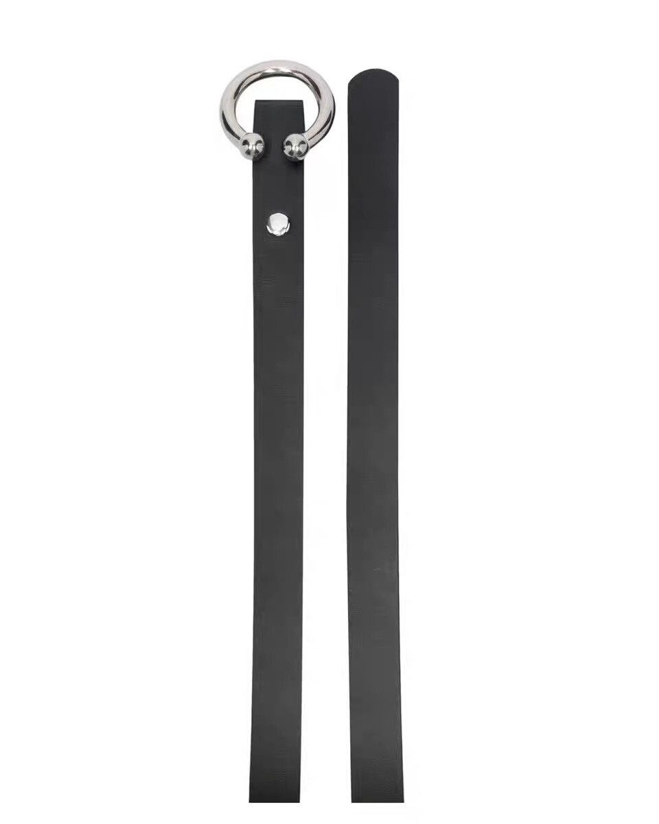 Random Identities black leather ring belt for versatile styling Size ONE SIZE - 2 Thumbnail