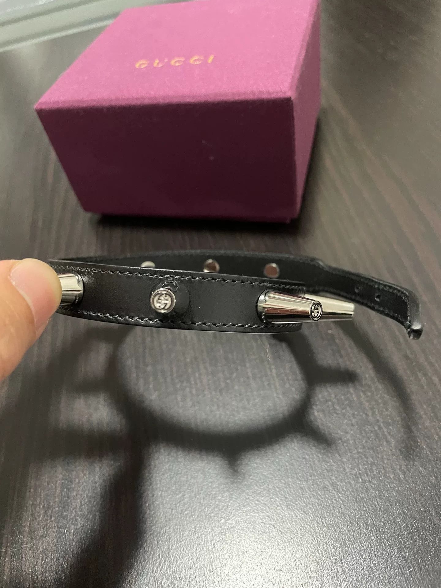 Gucci gucci studded leather choker with g logo Size ONE SIZE - 4 Thumbnail