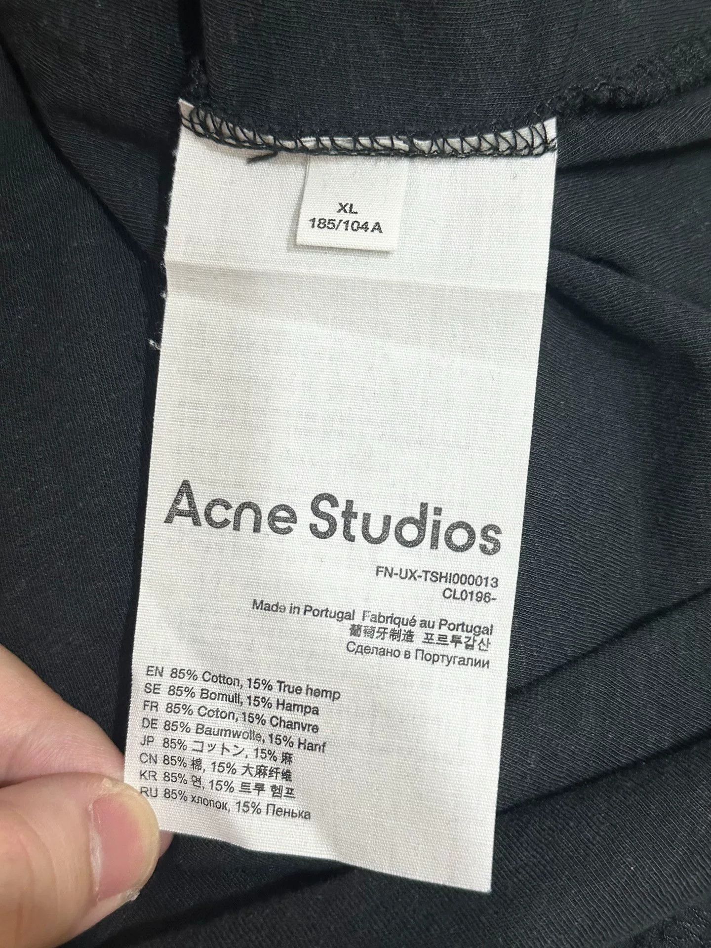 Acne Studios Acne Studios 1996 Black Short Sleeve T-Shirt Size US XL / EU 56 / 4 - 5 Thumbnail