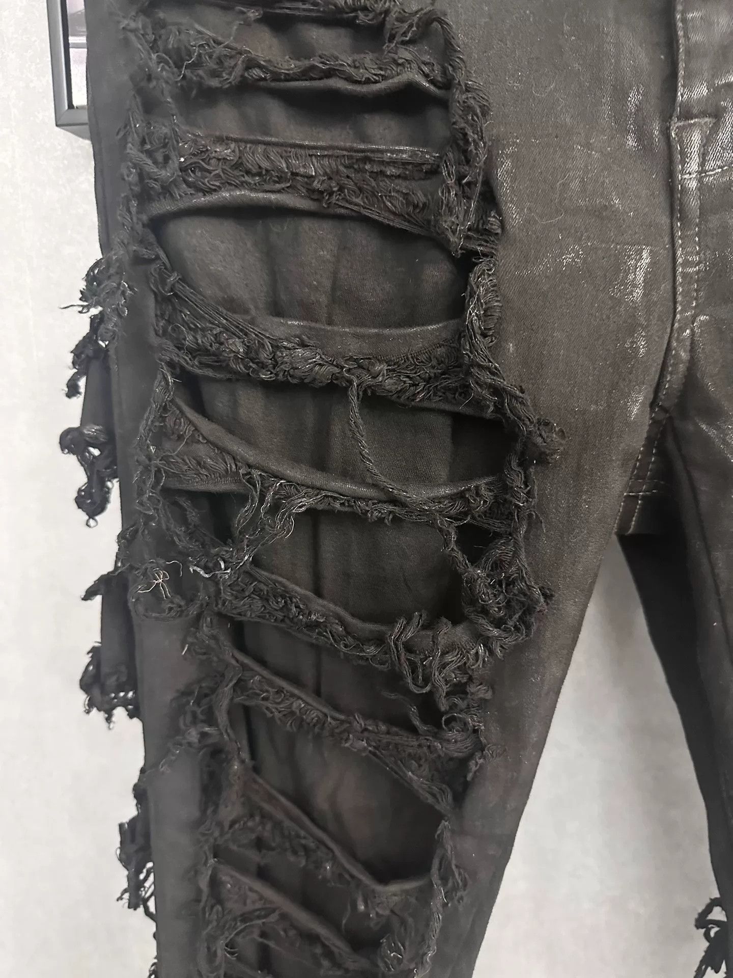 Rick Owens rick owens distressed black denim pants Size US 33 - 3 Thumbnail